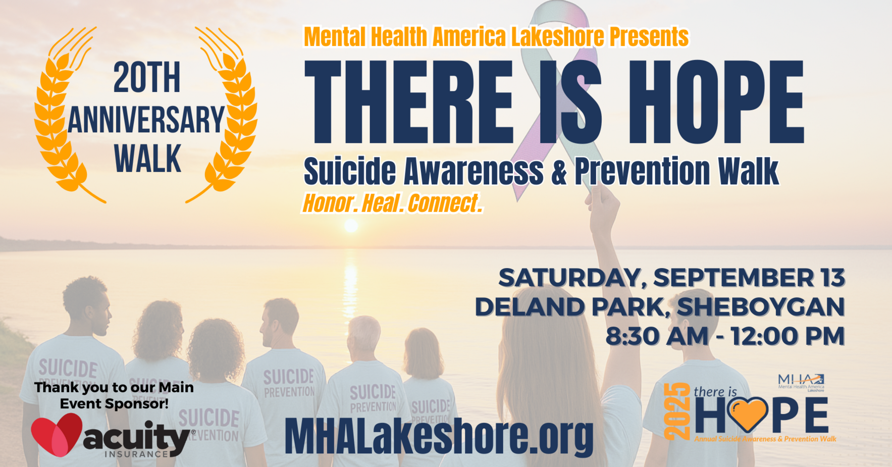 Online Registration Closed for 20th Anniversary There Is HOPE Suicide Awareness Walk image