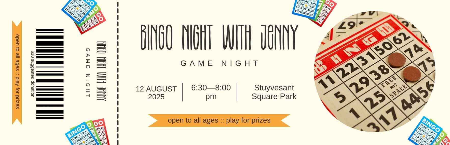 Bingo Night with Jenny - August 12, 2025 image