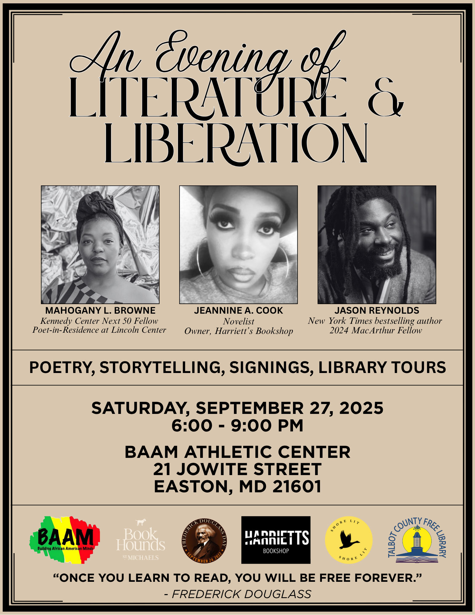 BAAM Ryan Family Library Kickoff Event: A Evening of Literature and Liberation image