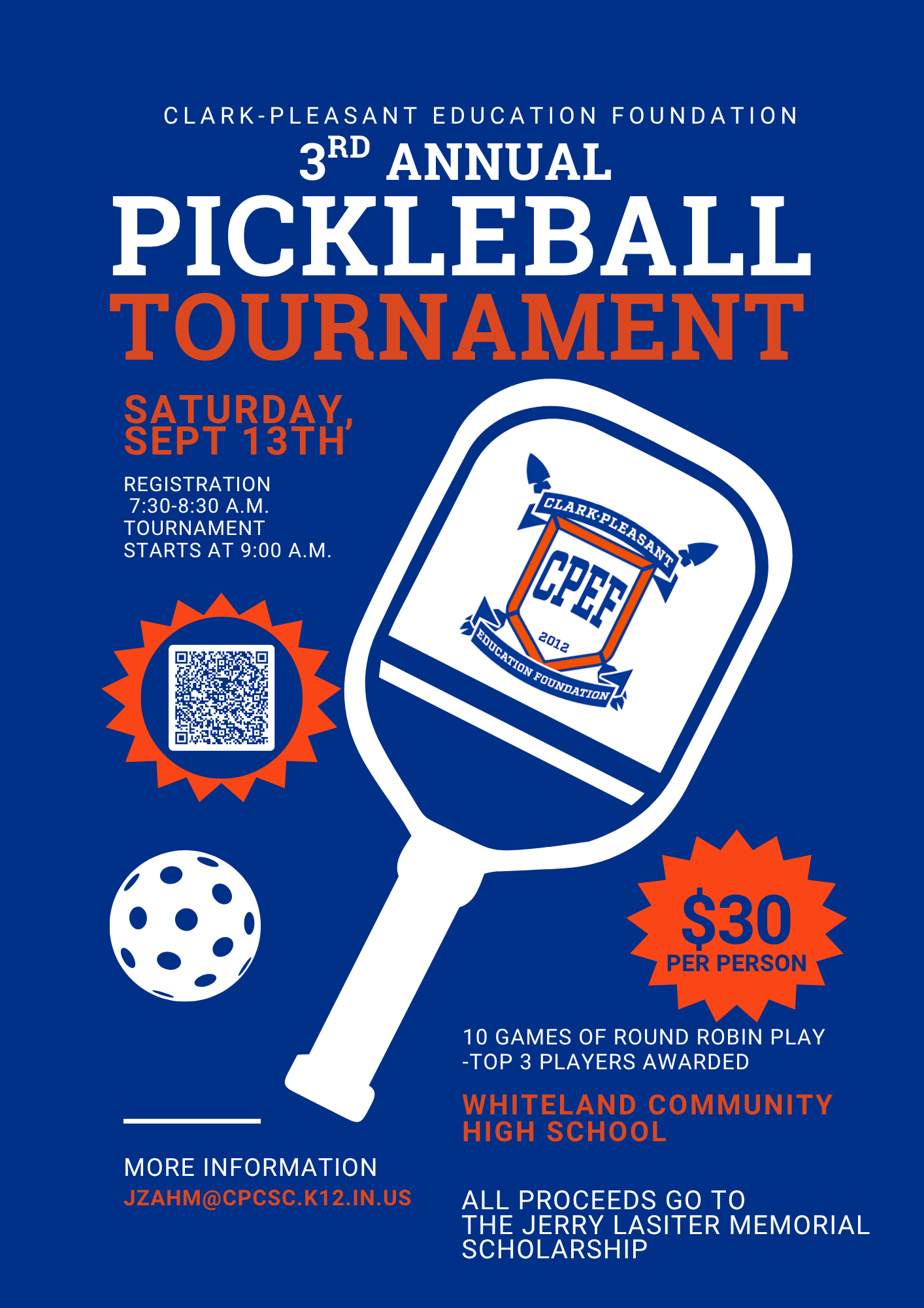 Third Annual Clark-Pleasant Pickleball Challenge image
