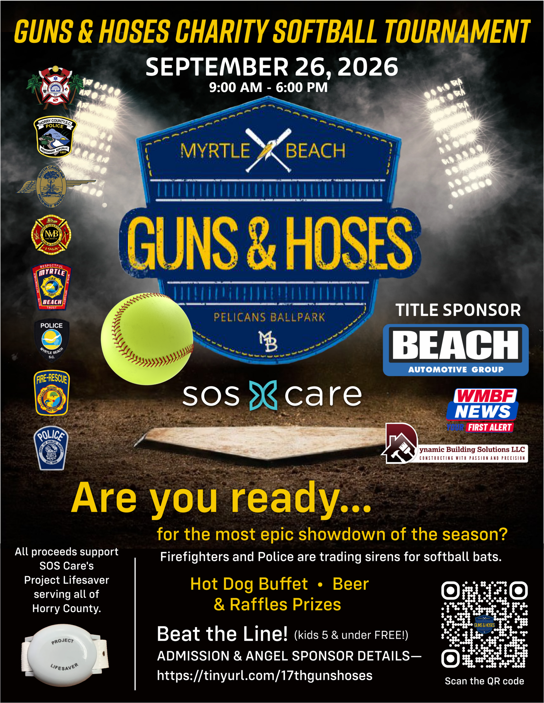 18th Annual Guns & Hoses Charity Softball Tournament Sponsored by Beach Automotive  image