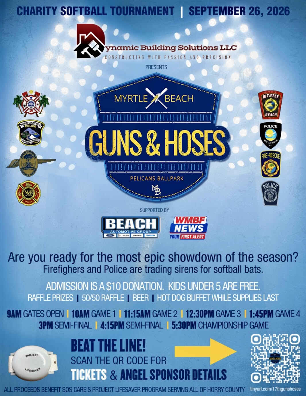 18th Annual Guns & Hoses Charity Softball Tournament Sponsored by Beach Automotive  image