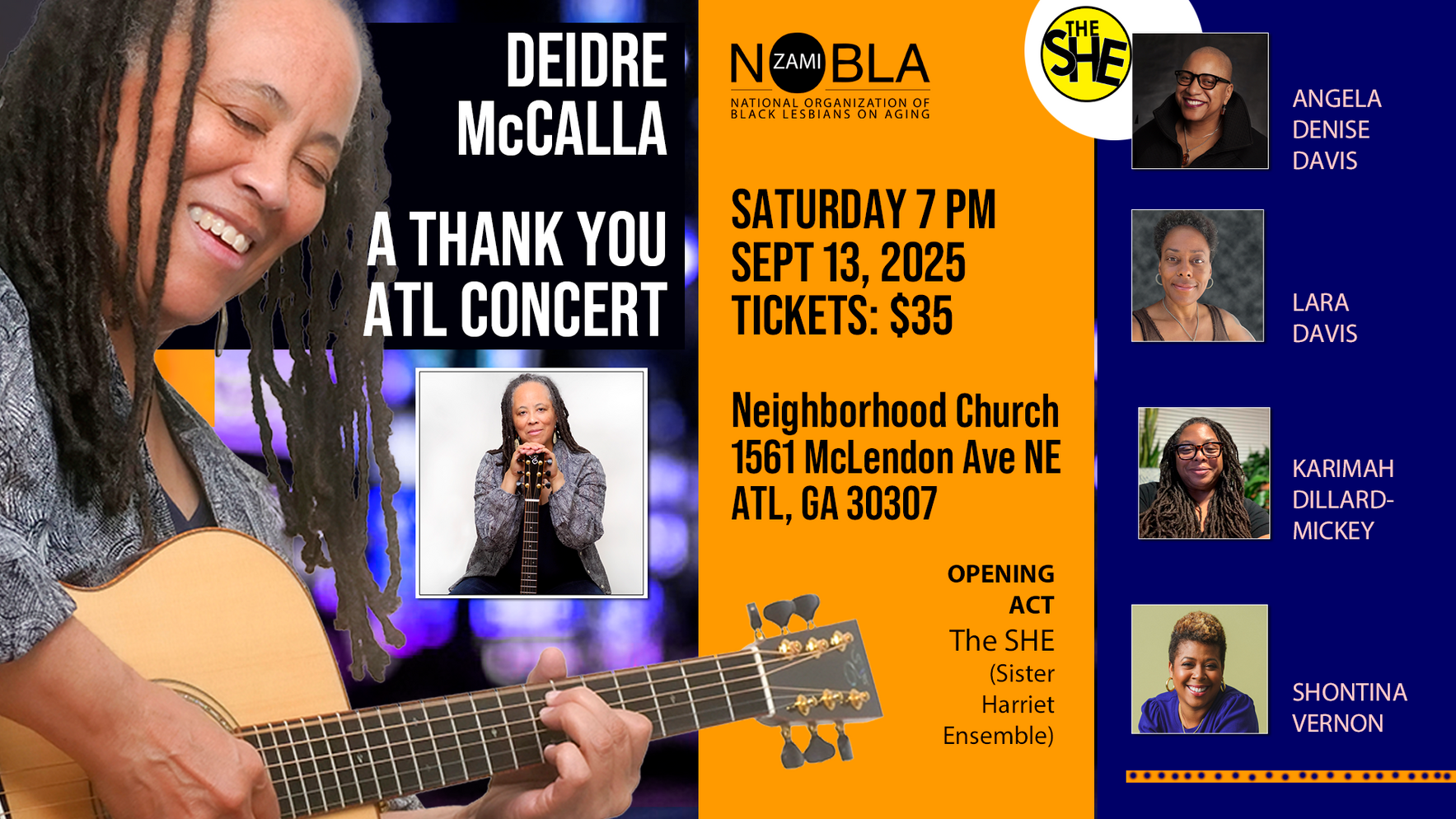 Deidre McCalla- A Thank You Atl Concert with Opening Act: The SHE (Sister Harriet Ensemble) image