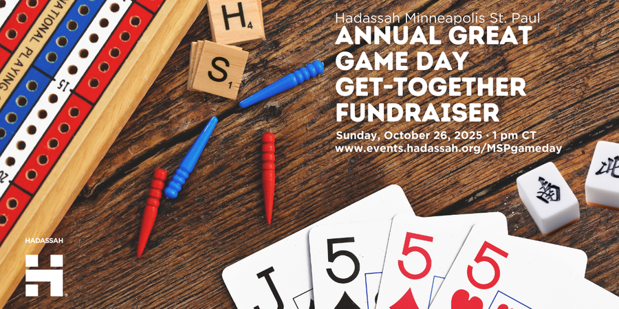 MW - GP - Hadassah Minneapolis St. Paul Annual Great Game Day Get-Together Fundraiser image