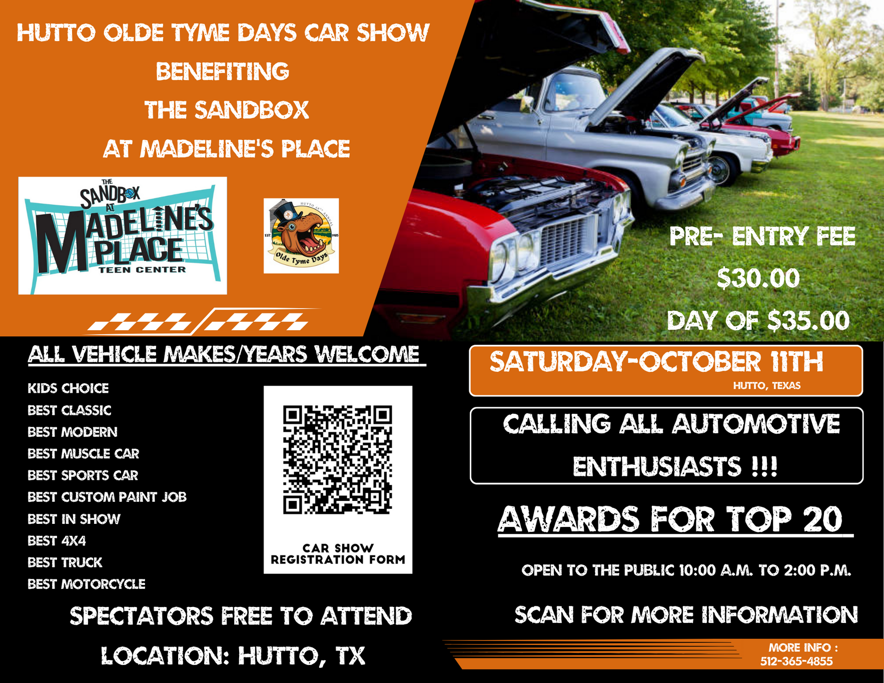 Olde Tyme Days Car Show Benefiting The Sandbox at Madeline’s Place  image