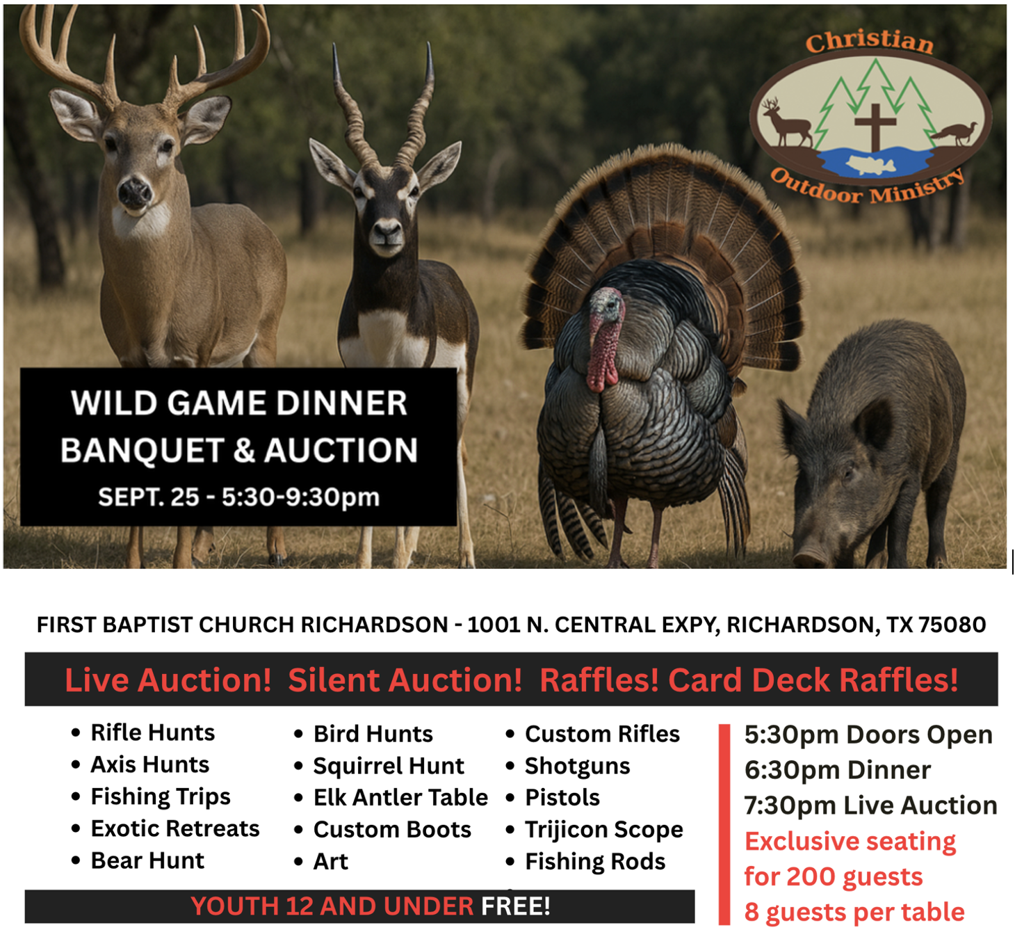 2025 COM Wild Game Dinner, Banquet & Raffle image