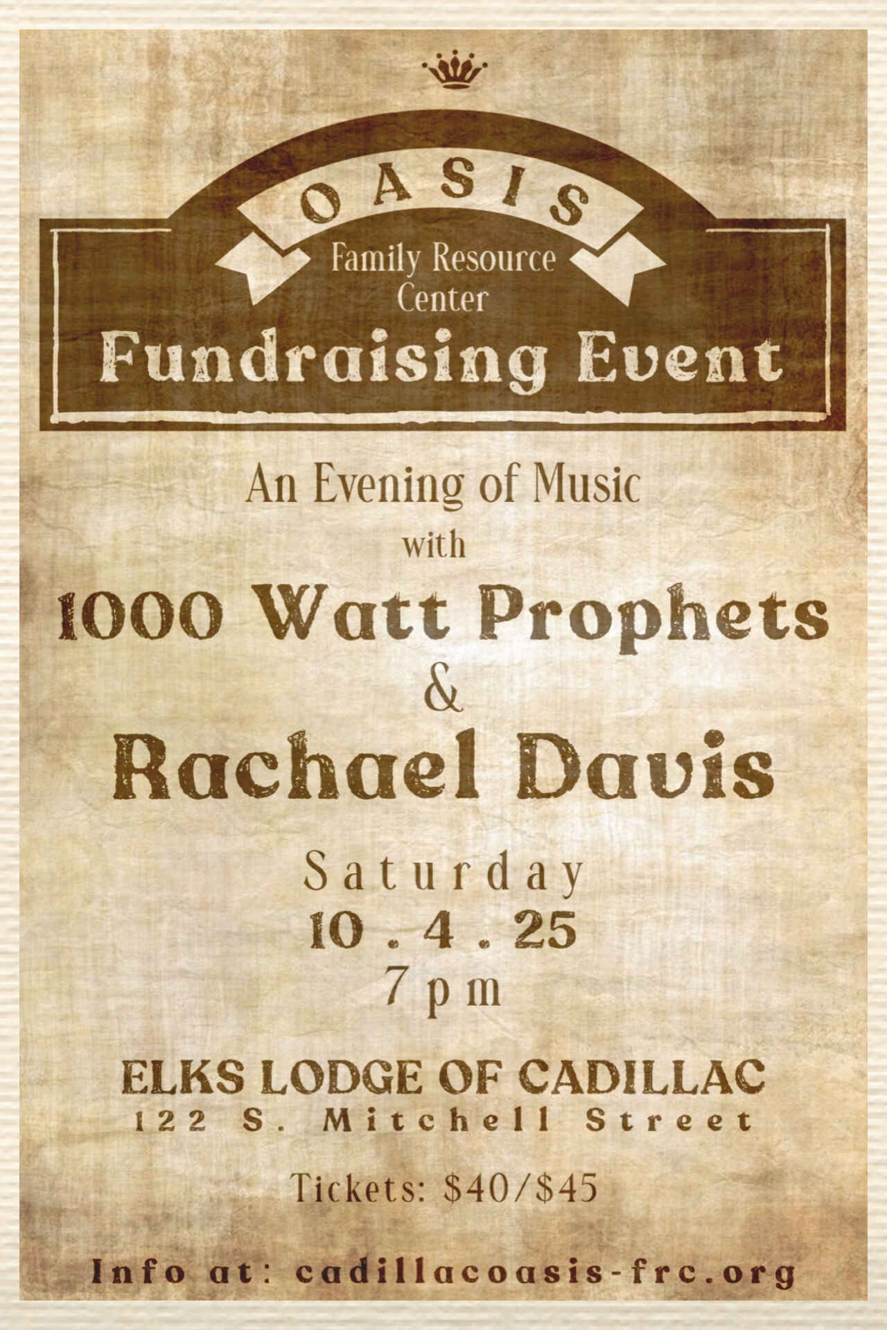 Oasis Concert Fundraiser image