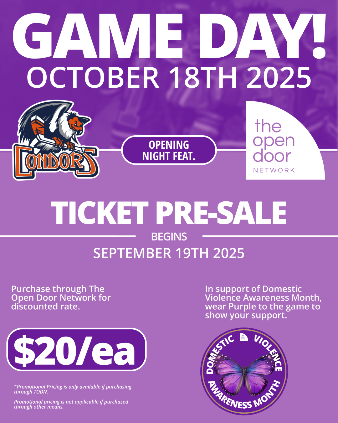 The Open Door Network - TODN & The Bakersfield Condors Game