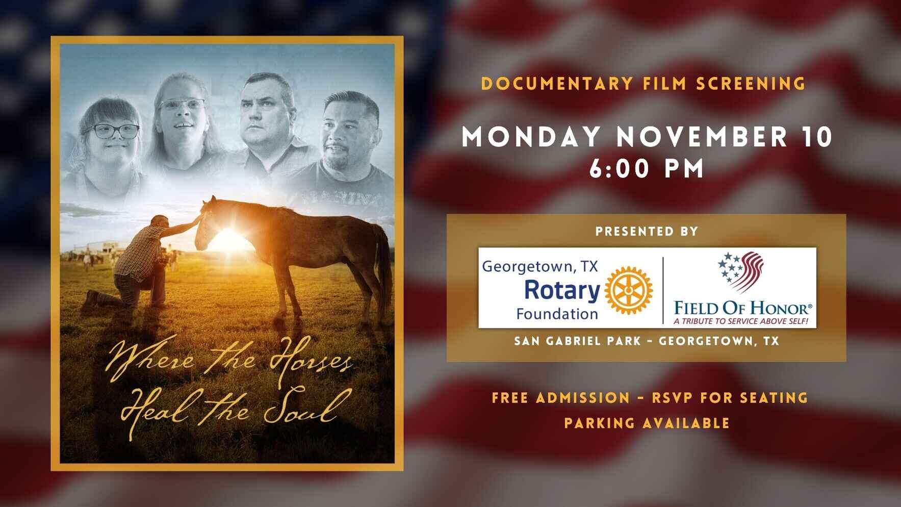 Where the Horses Heal the Soul - Field of Honor Screening image
