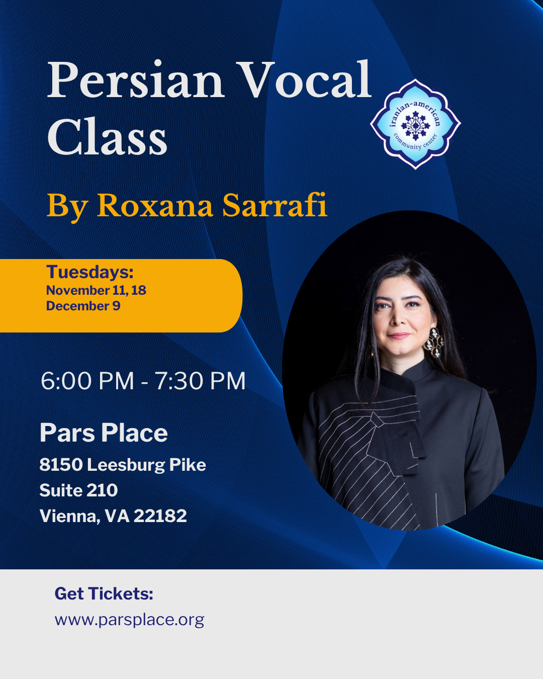 Persian Vocal Class with Roxana Sarrafi image