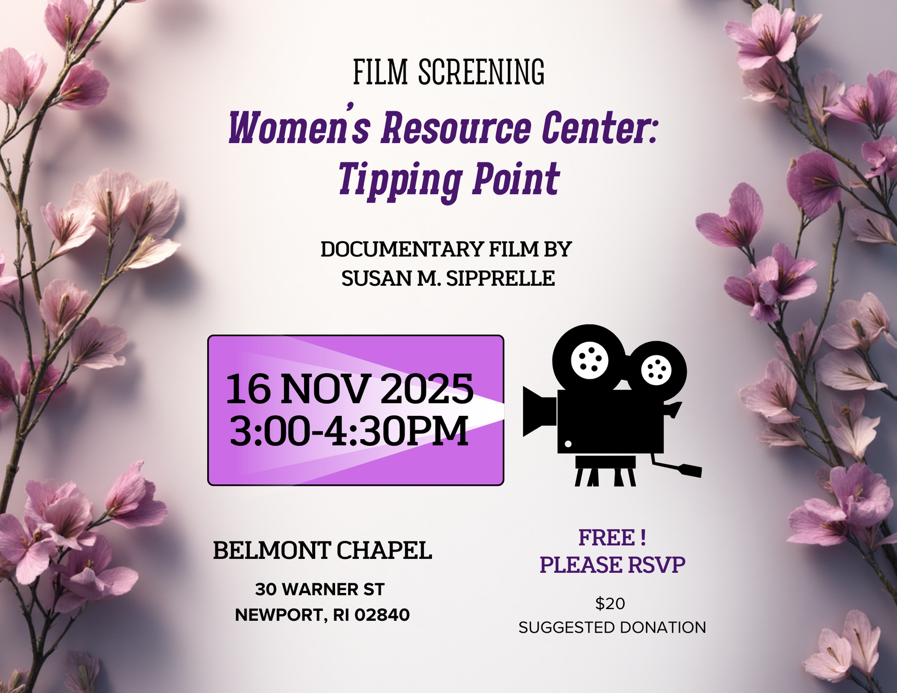Women's Resource Center Film Screening at Belmont Chapel image