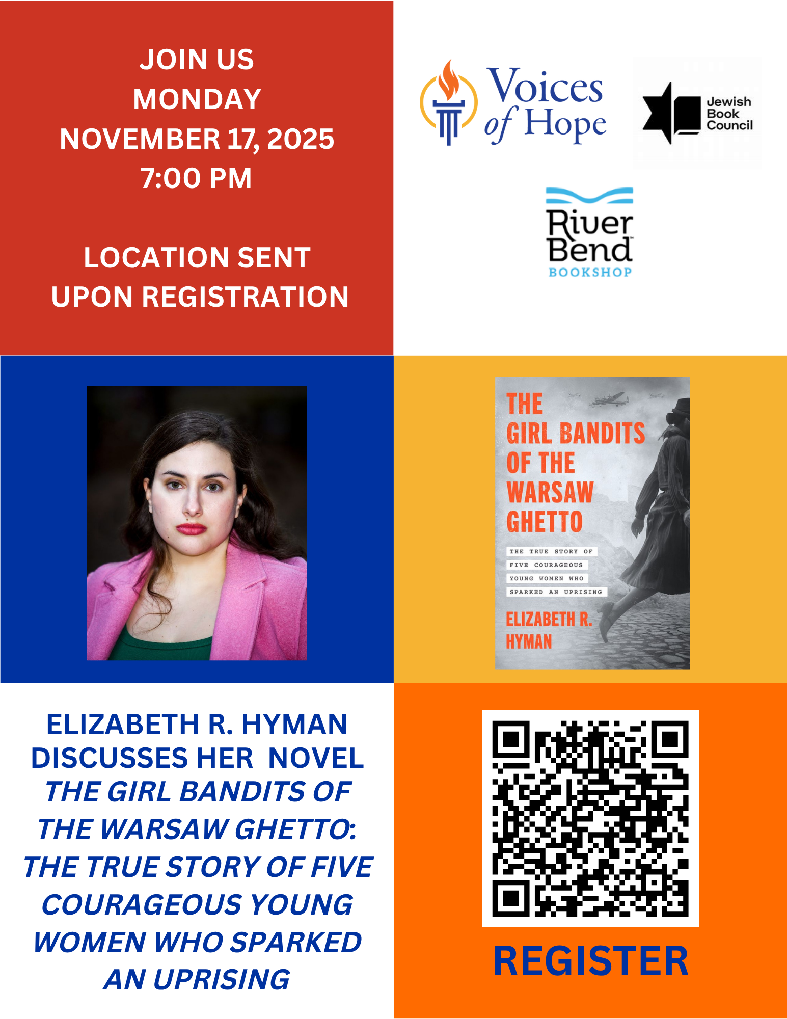 An Evening With Elizabeth R. Hyman, Author of The Girl Bandits of the Warsaw Ghetto image