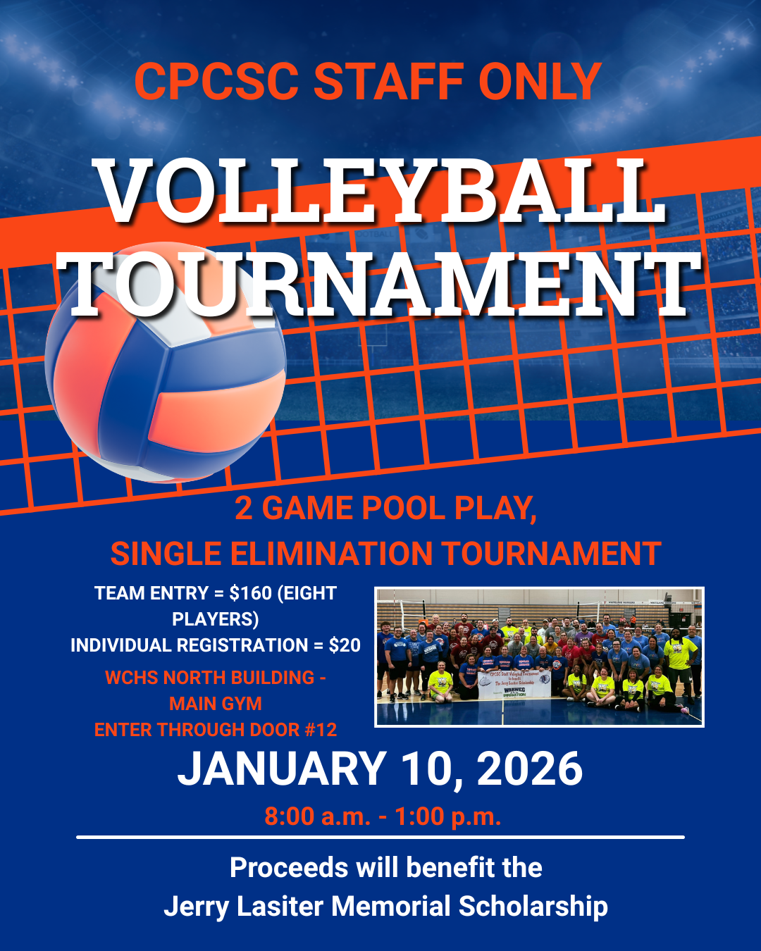 3rd Annual Staff Volleyball Tournament to support the Jerry Lasiter Scholarship image