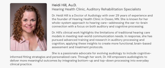 CEU EVENT: Optimal Hearing Aid Fittings with Auditory and Cognitive Processing in Mind By Heidi Hill, AuD image