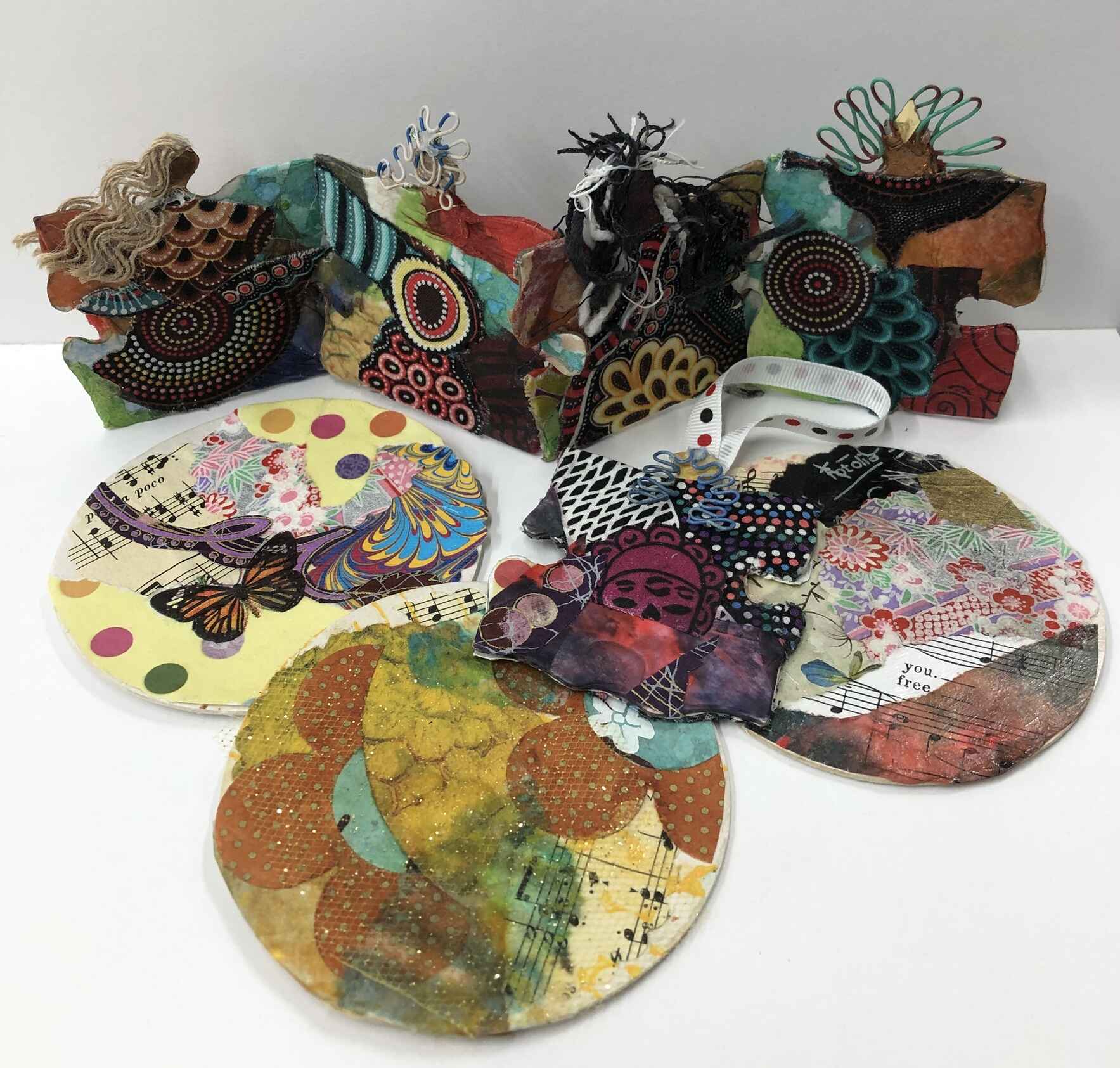Family Holiday Make + Take: Colorful Collage Paper Ornaments  image