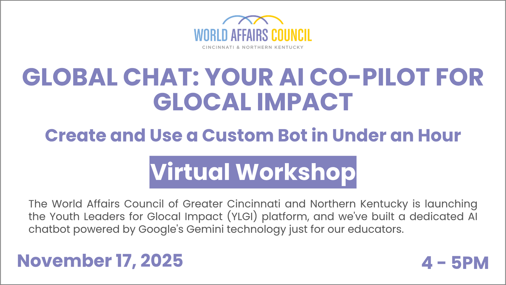 Global Chat: Your AI Co-Pilot for Glocal Impact (Create and Use a Custom Bot in Under an Hour!) image