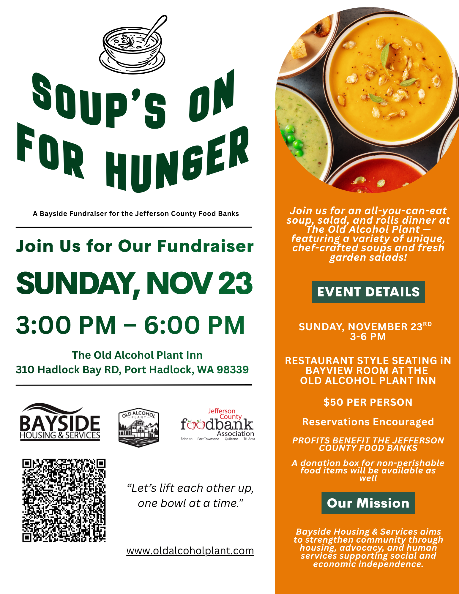 Soup's On for Hunger--A Bayside Fundraiser for the Jefferson County Food Bank Association image