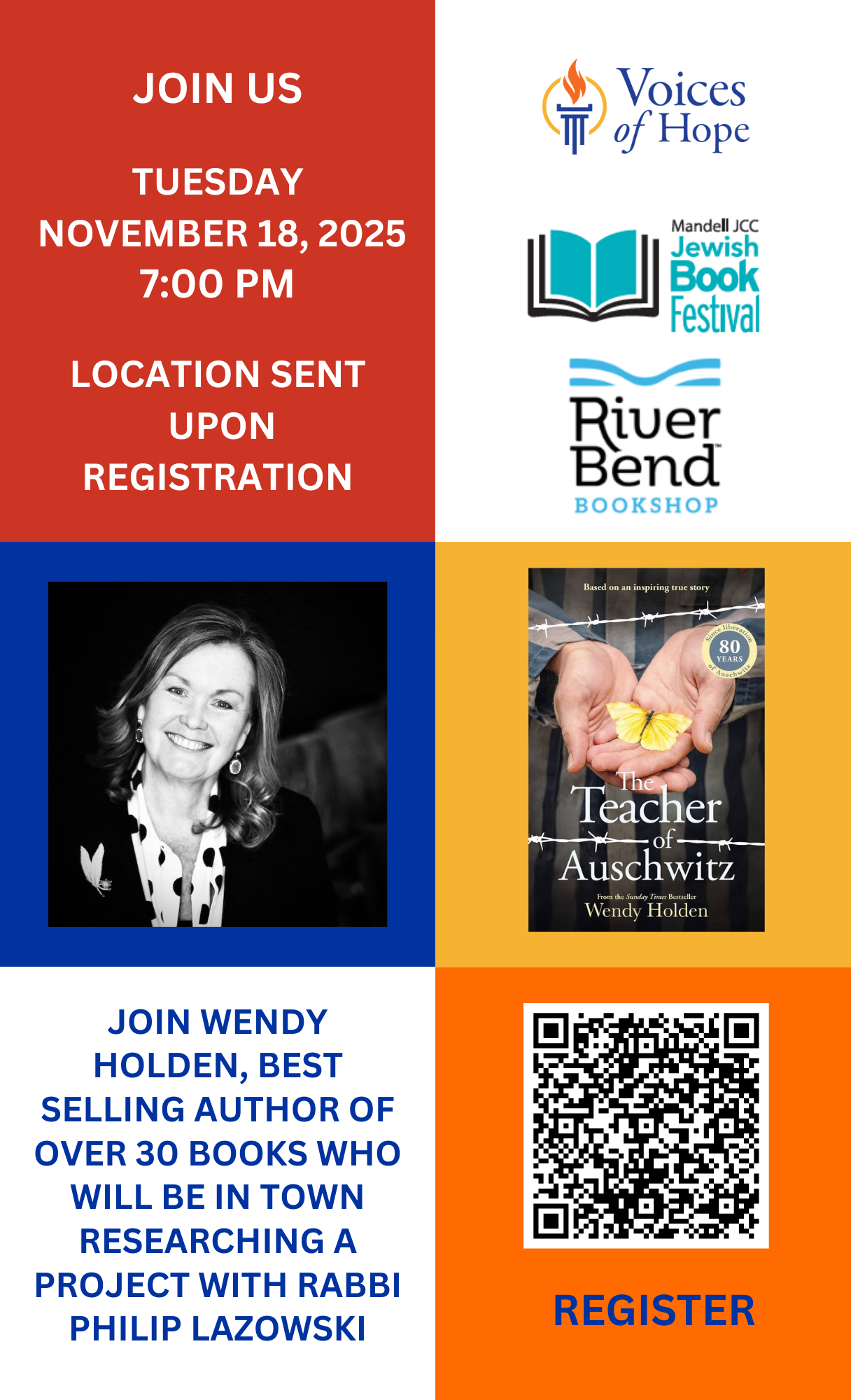 An Evening with Wendy Holden, Author of The Teacher of Auschwitz image