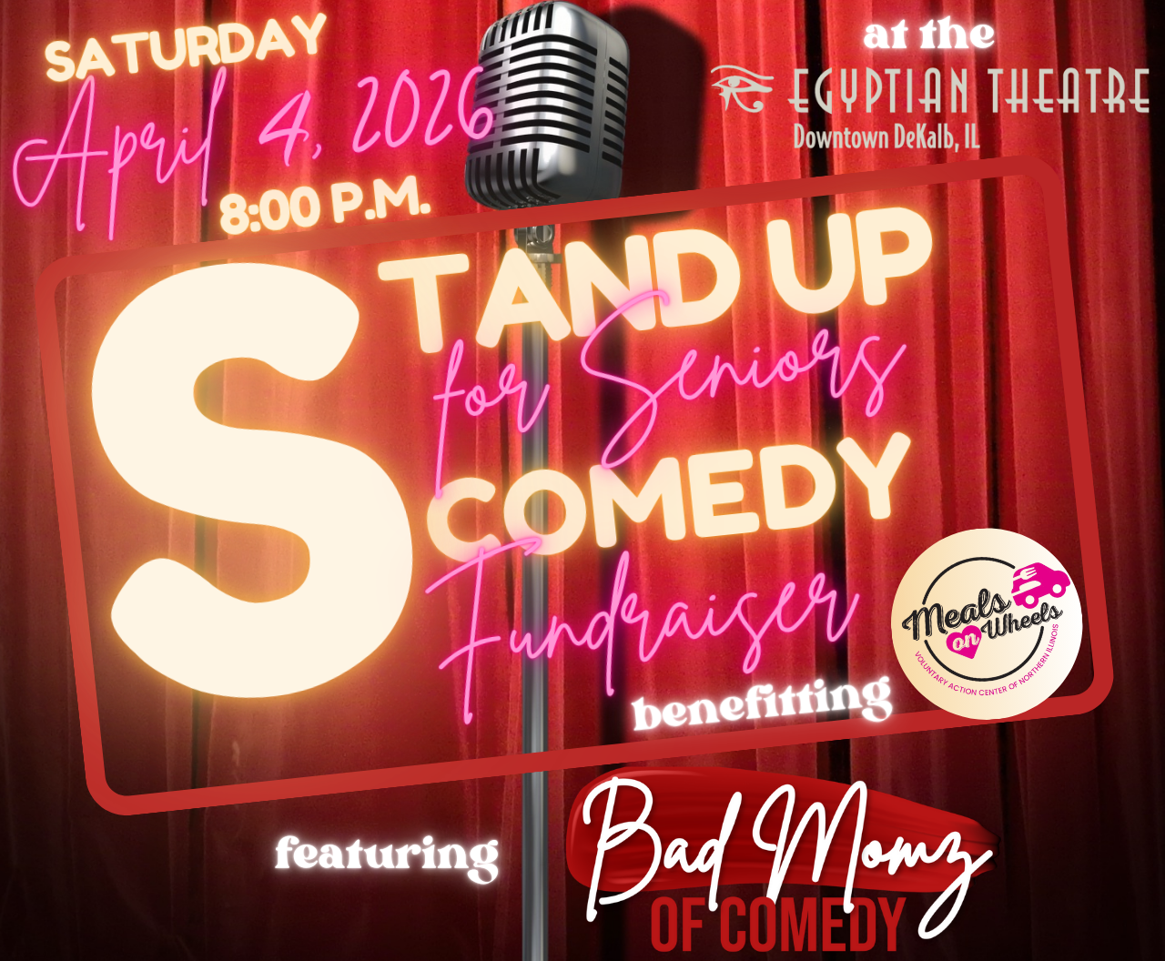 BAD MOMZ OF COMEDY: Stand-Up for Seniors Comedy Fundraiser Sponsorship Opportunities Benefitting Meals on Wheels image