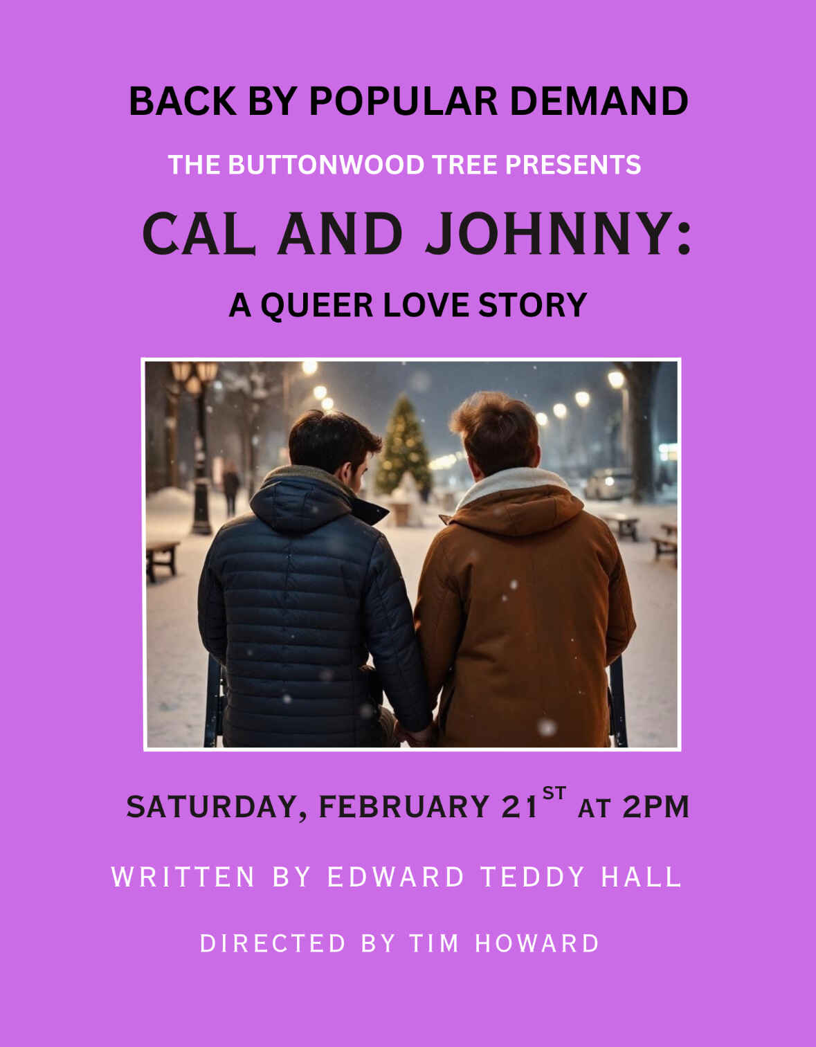 Cal and Johnny: A Queer Love Story is back by popular demand! image