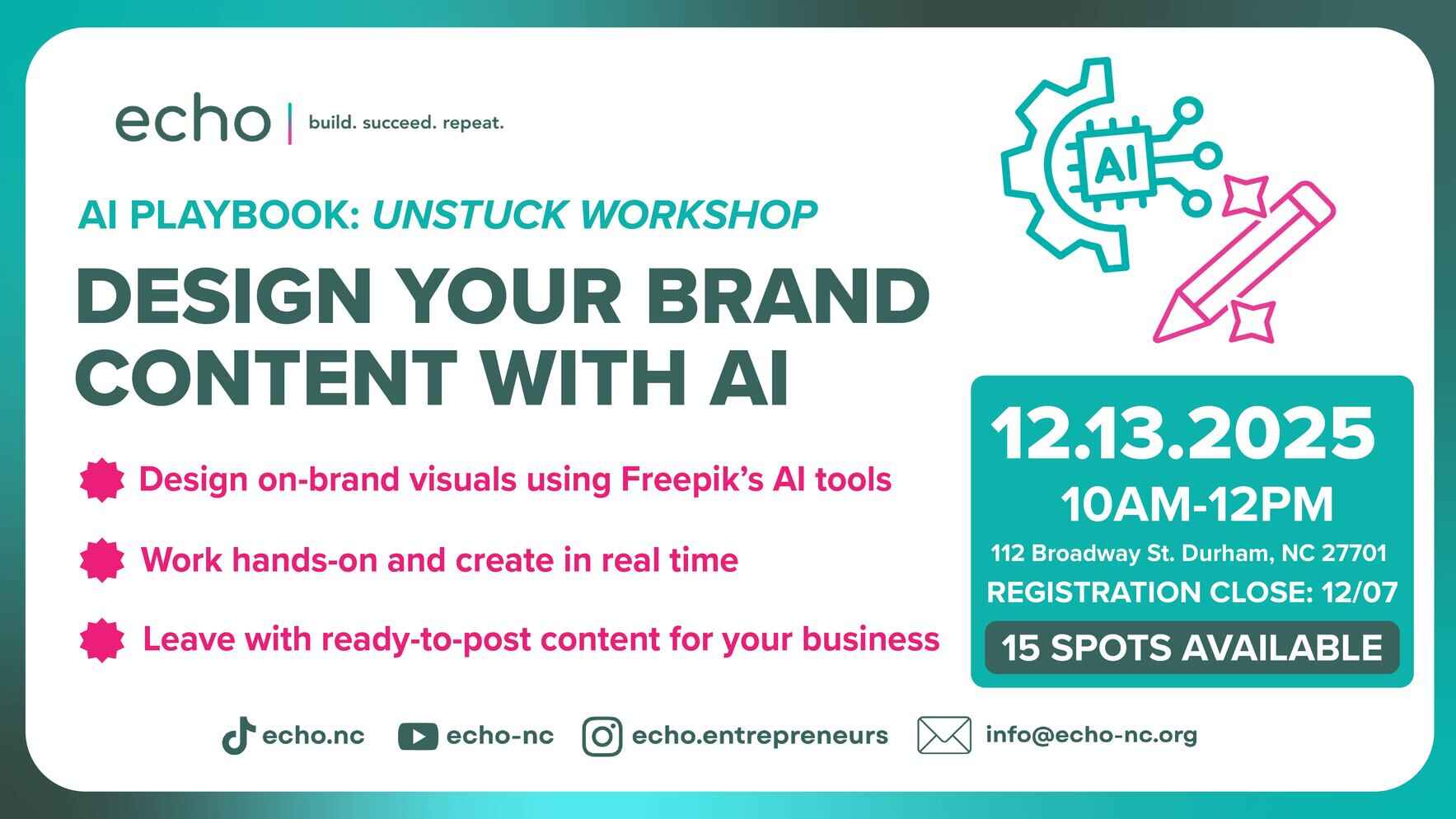 Unstuck Workshop — Design Your Brand Content with AI image
