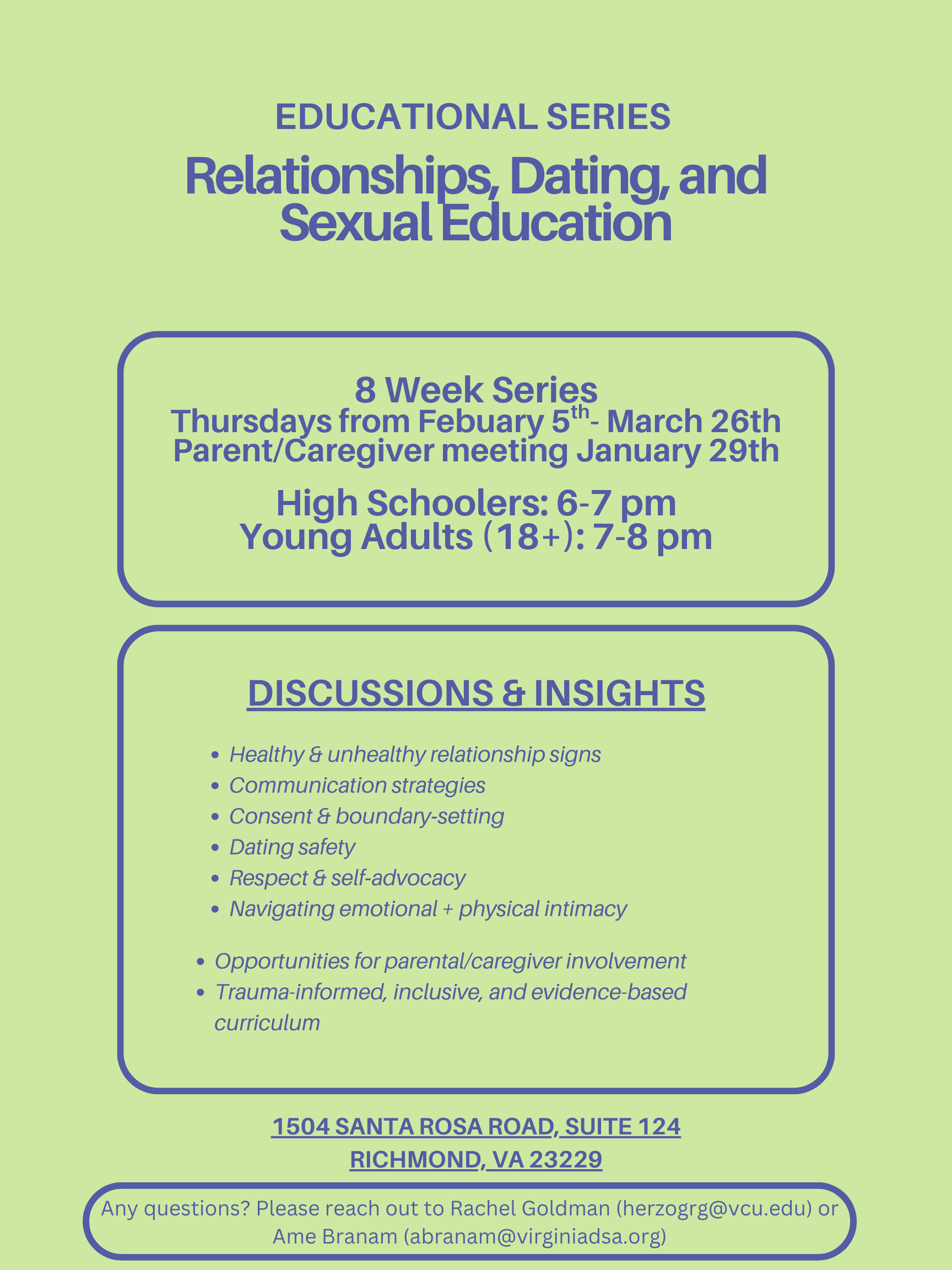 Richmond - Relationships & Dating Educational Series image