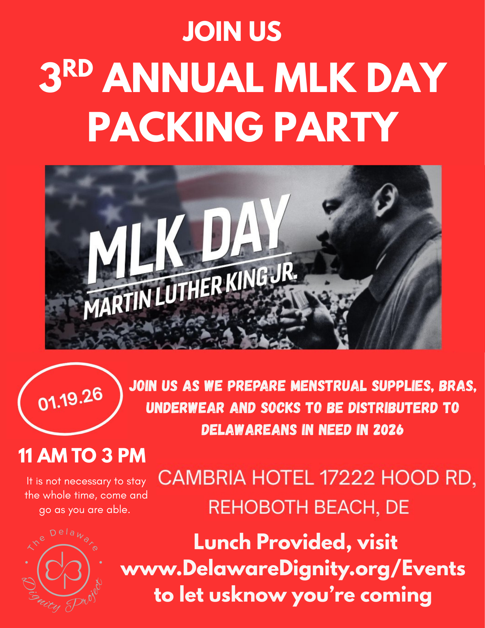 DDP 3rd Annual MLK Jr. Day of Service Packing Party image