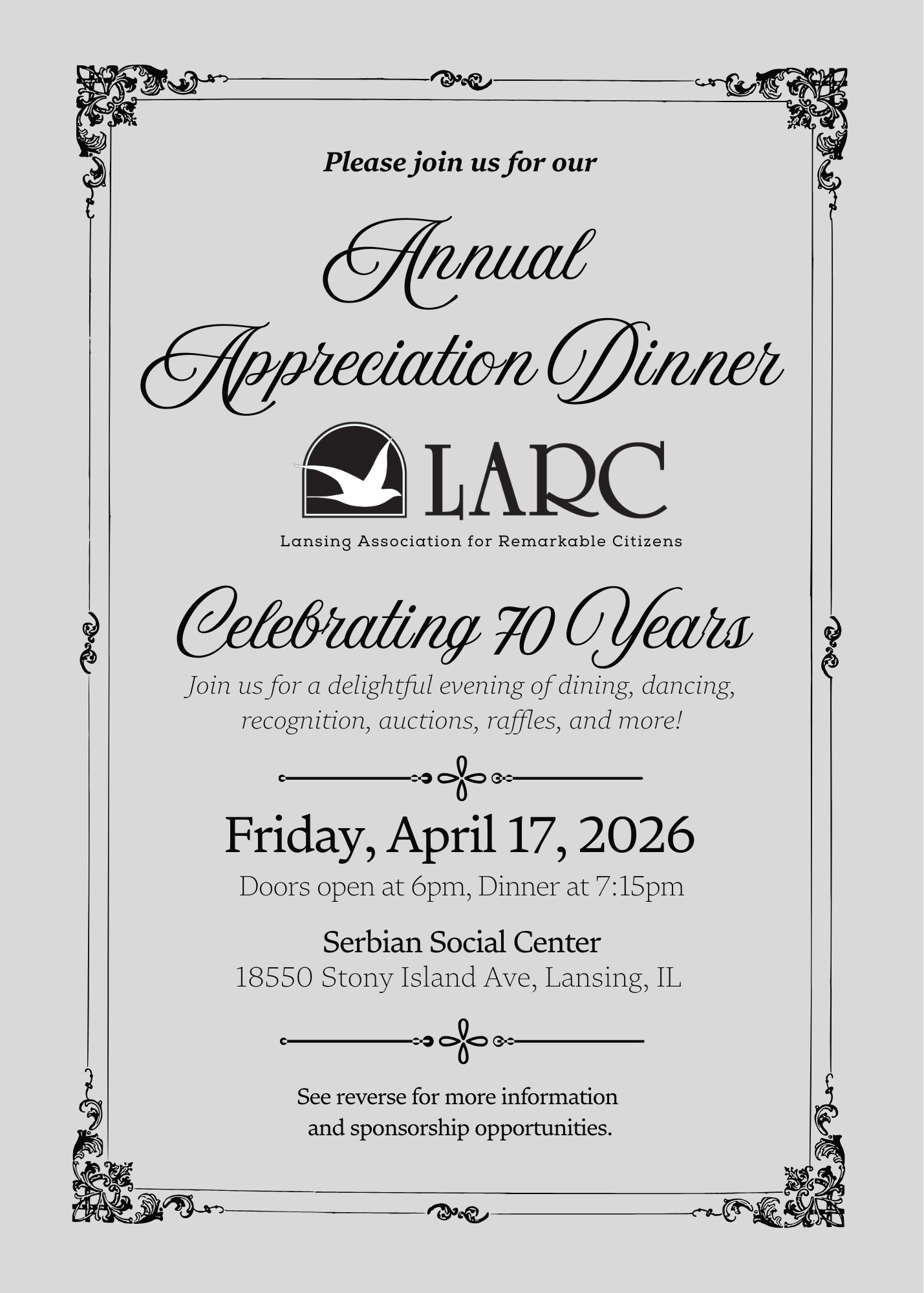 LARC's 70th Anniversary Appreciation Dinner image