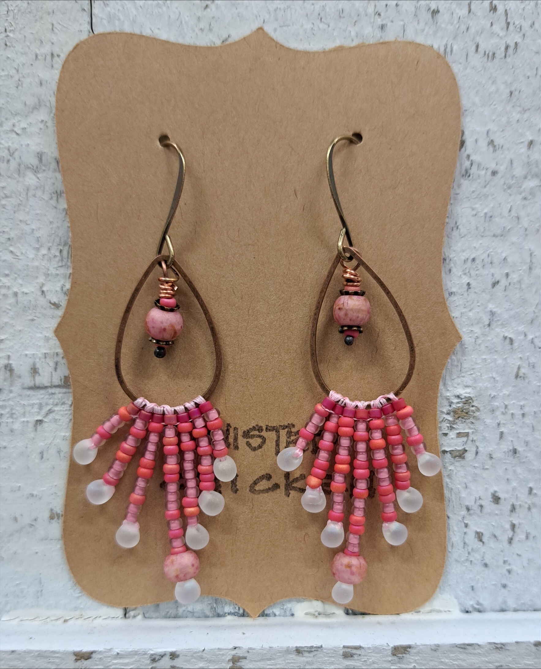 Seed Bead Earrings with Twisted Chicken image