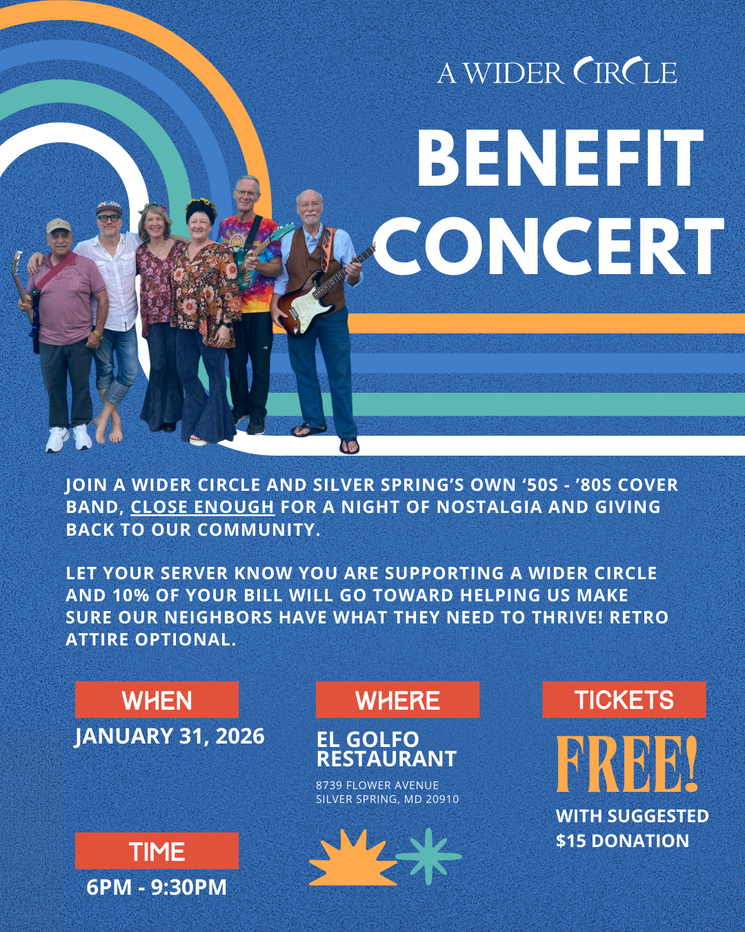 Benefit Concert w/ Close Enough Band image