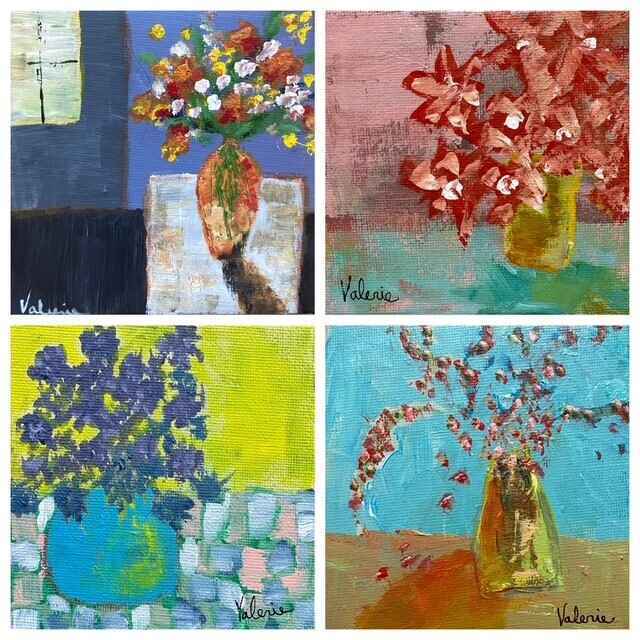 X 2026-A1 - Abstract Acrylic Florals with Valerie White - All Level image