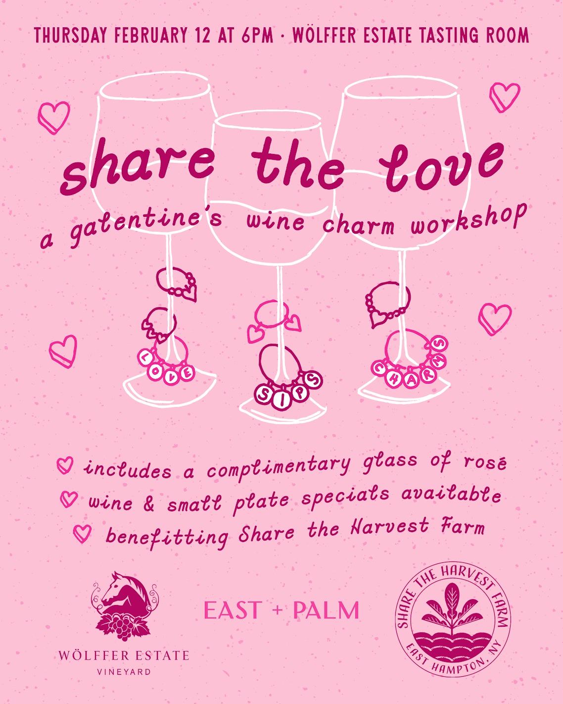 Share the Love ~ A Galentine's Wine Charm Workshop image