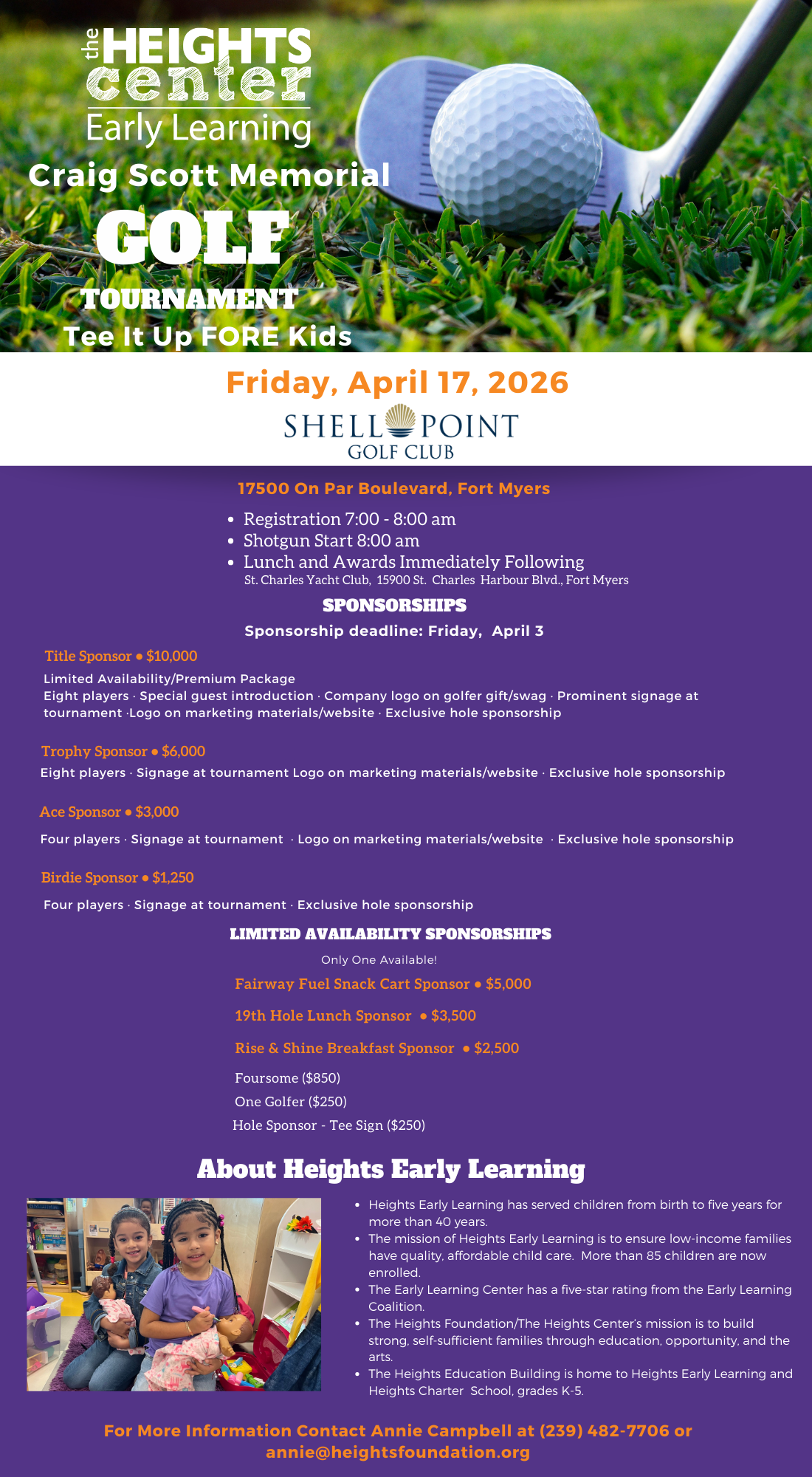 2026 Craig Scott Memorial 'Tee It Up For Kids' Golf Tournament image