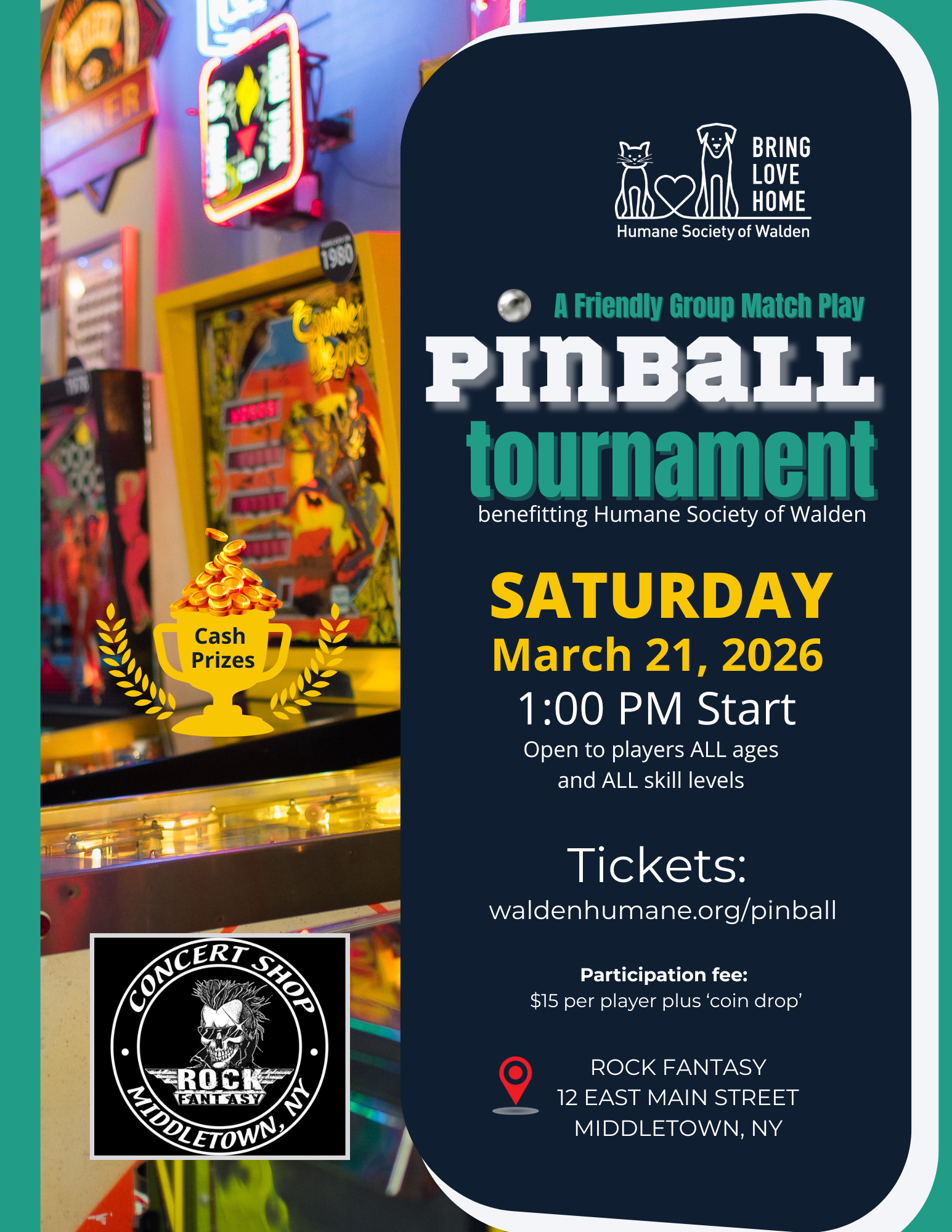 Pinball Tournament 🐾 FUNDRAISER  image