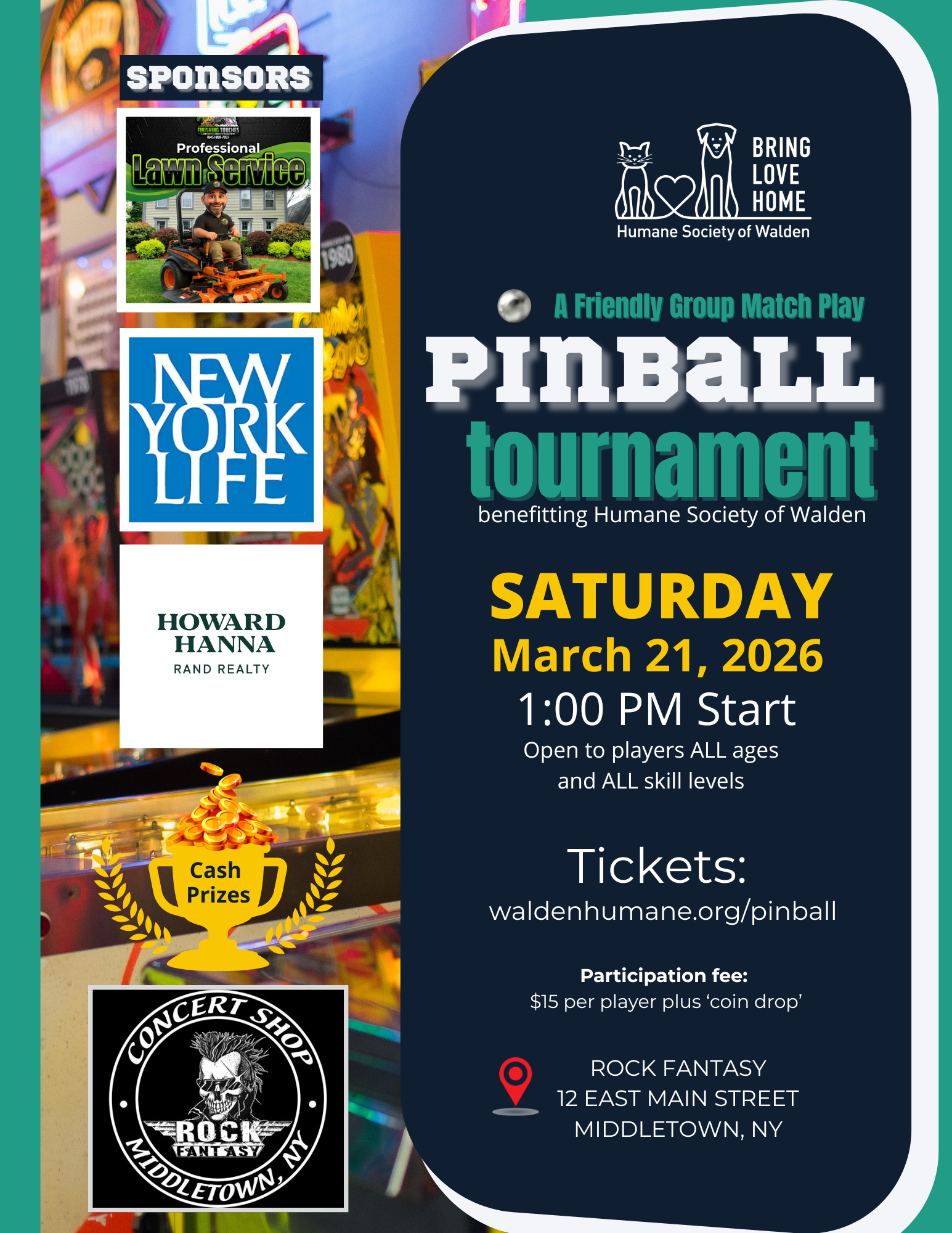 Pinball Tournament 🐾 FUNDRAISER  image