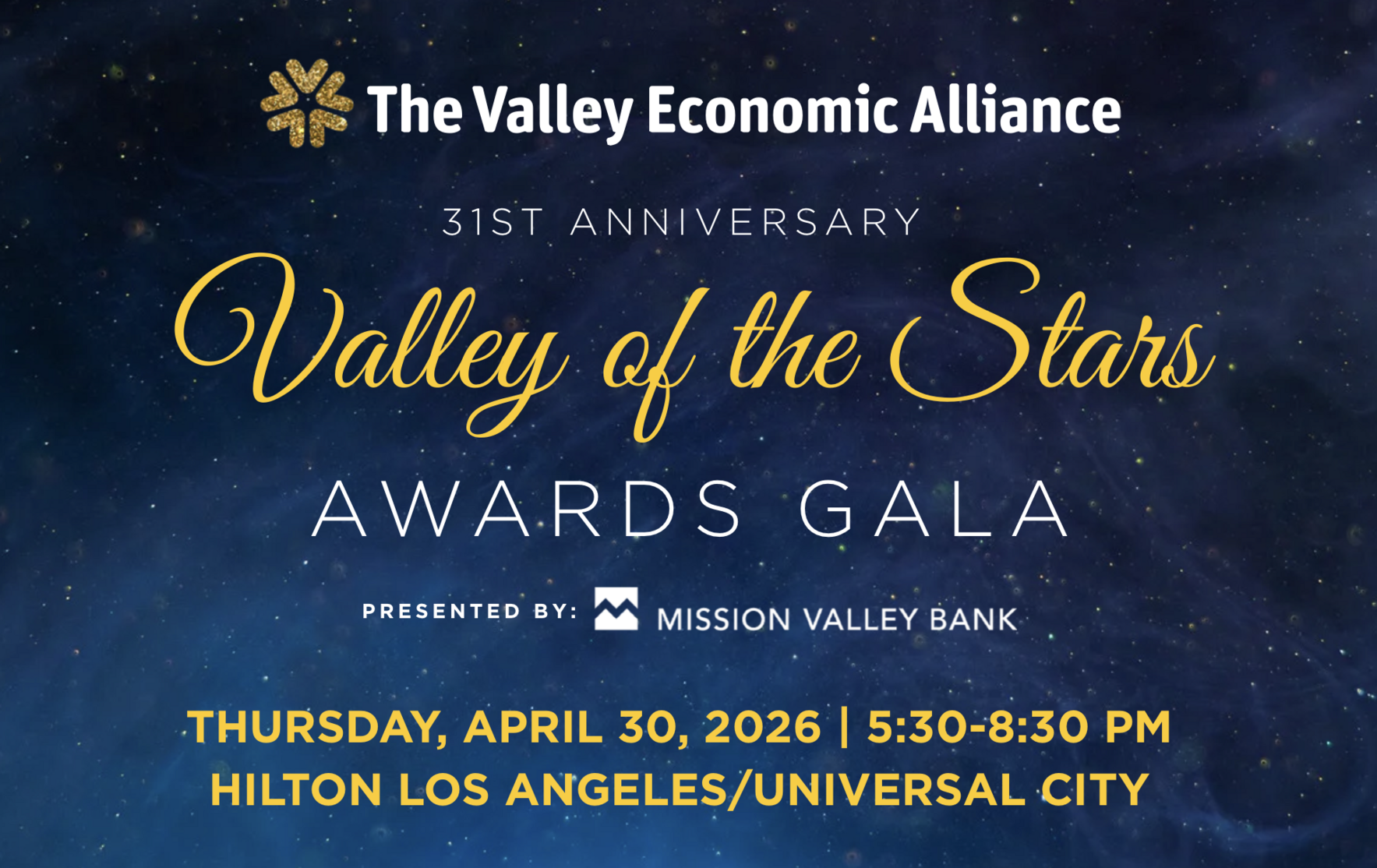 2026 - 31st Anniversary Valley of the Stars Awards Gala (AT CAPACITY) image