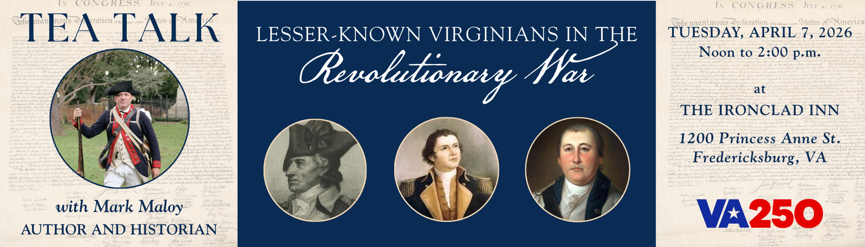 Tea Talk: Lesser-Known Virginians of the Revolutionary War image