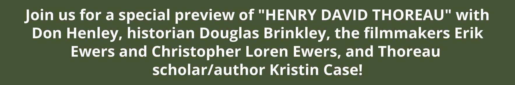 "HENRY DAVID THOREAU" Film Preview in Concord, MA image