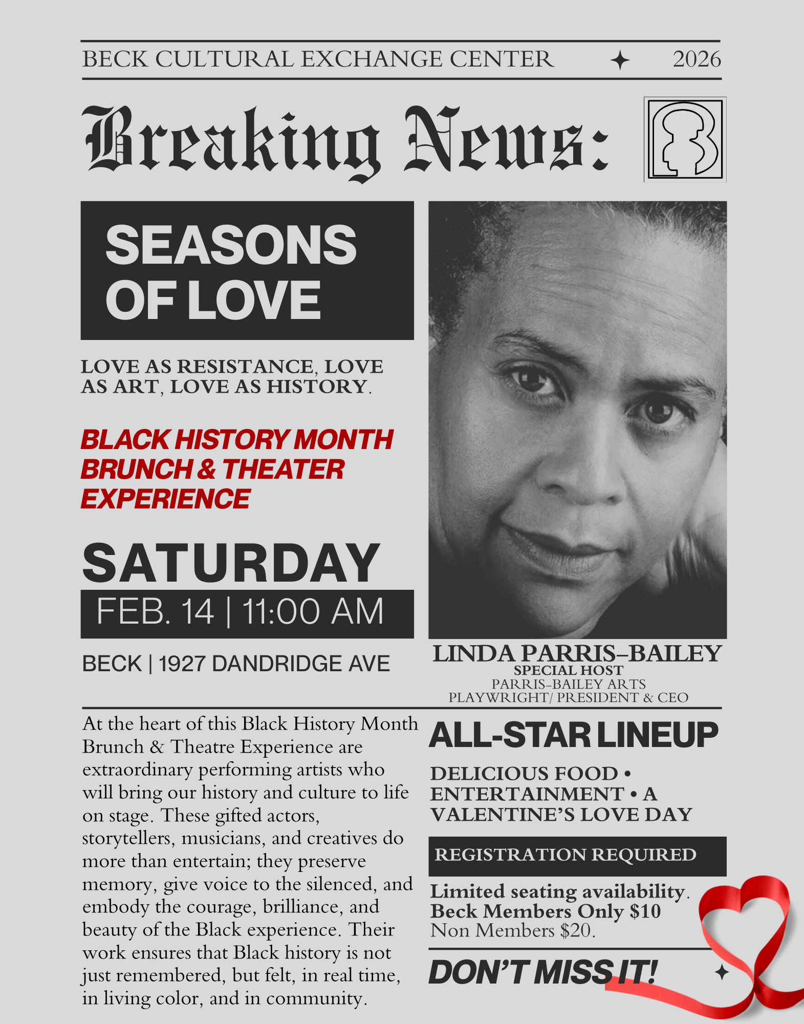 Black History Month Seasons of Love - Brunch & Theater image