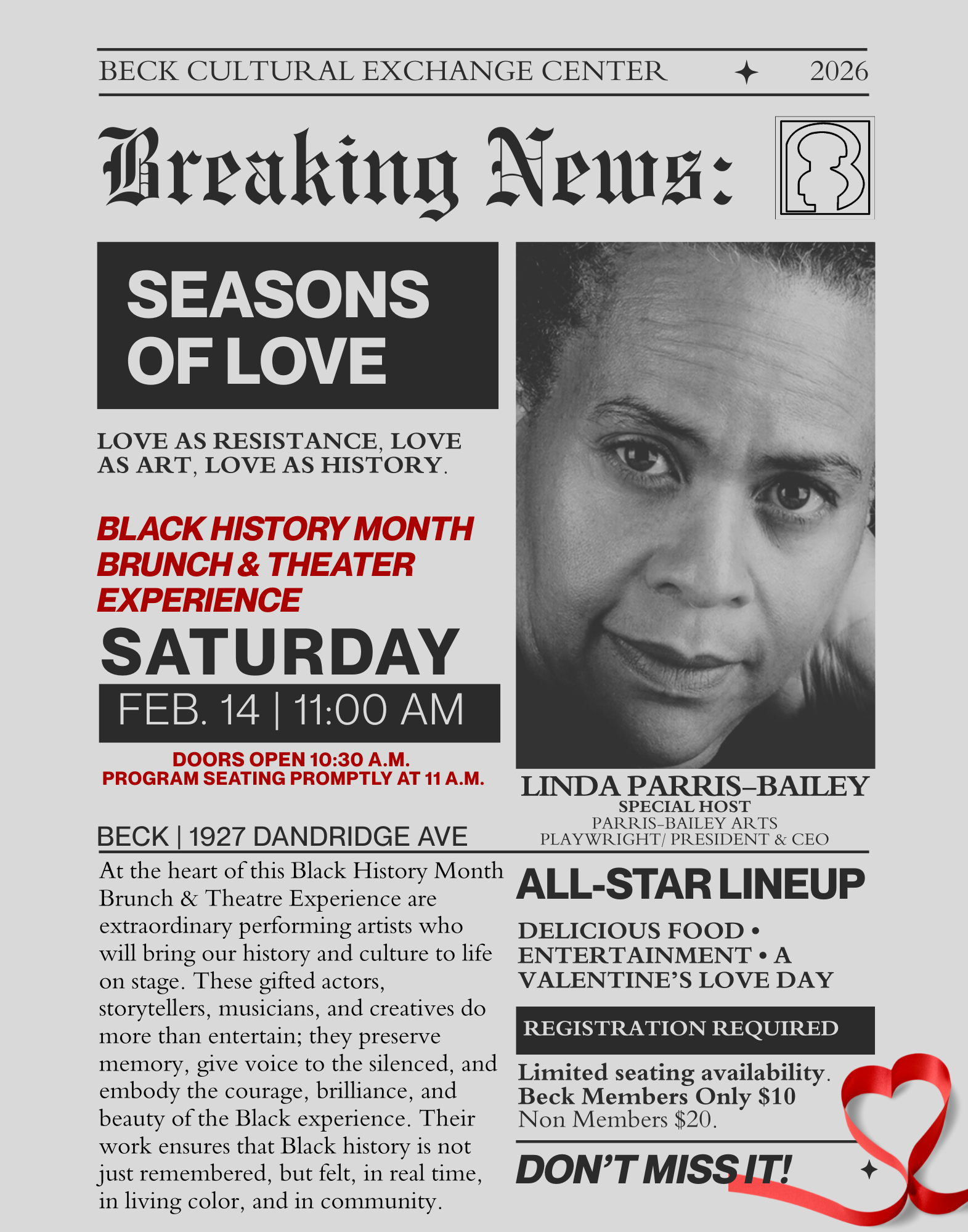 Black History Month Seasons of Love - Brunch & Theater image