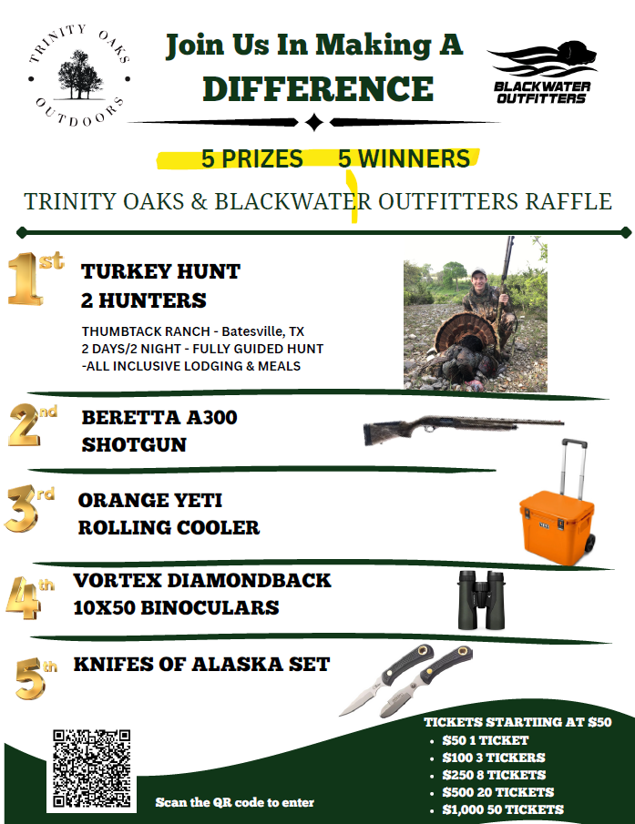 Blackwater Raffle Benefiting Trintiy Oaks Outdoors image