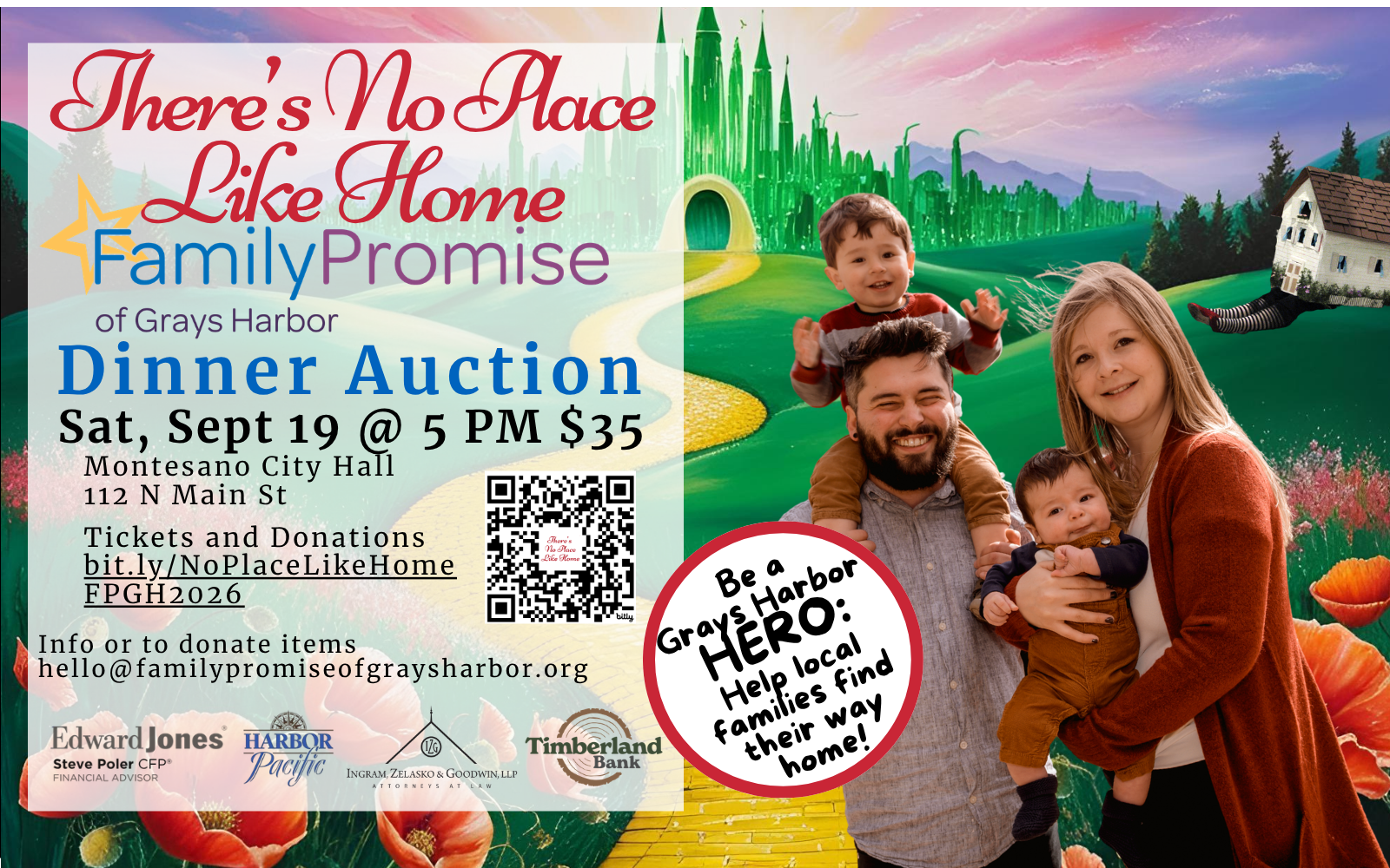 4th Annual "There's No Place Like Home" Dinner & Auction to Benefit Family Promise of Grays Harbor image