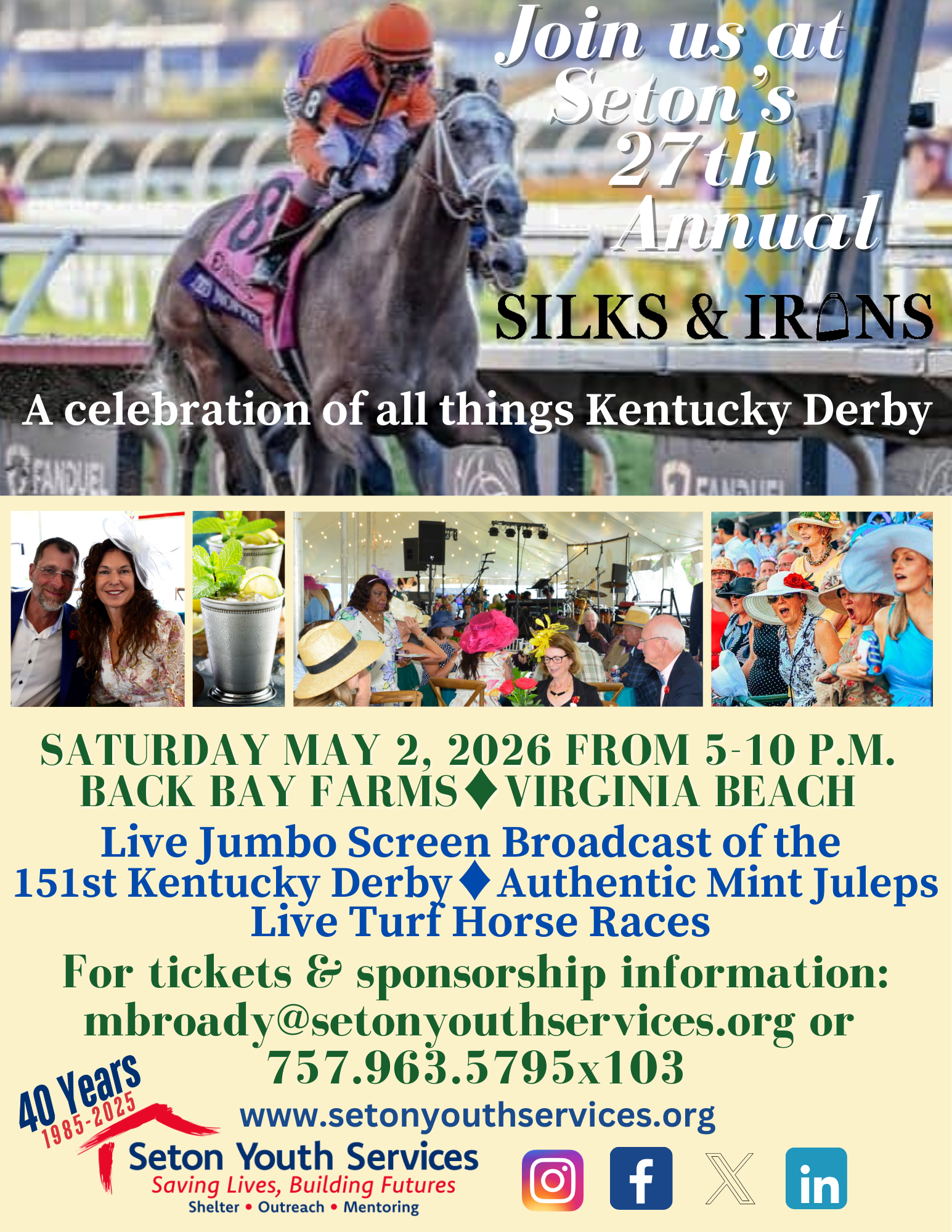 Silks & Irons 2026: Seton's 27th Annual Kentucky Derby Celebration image
