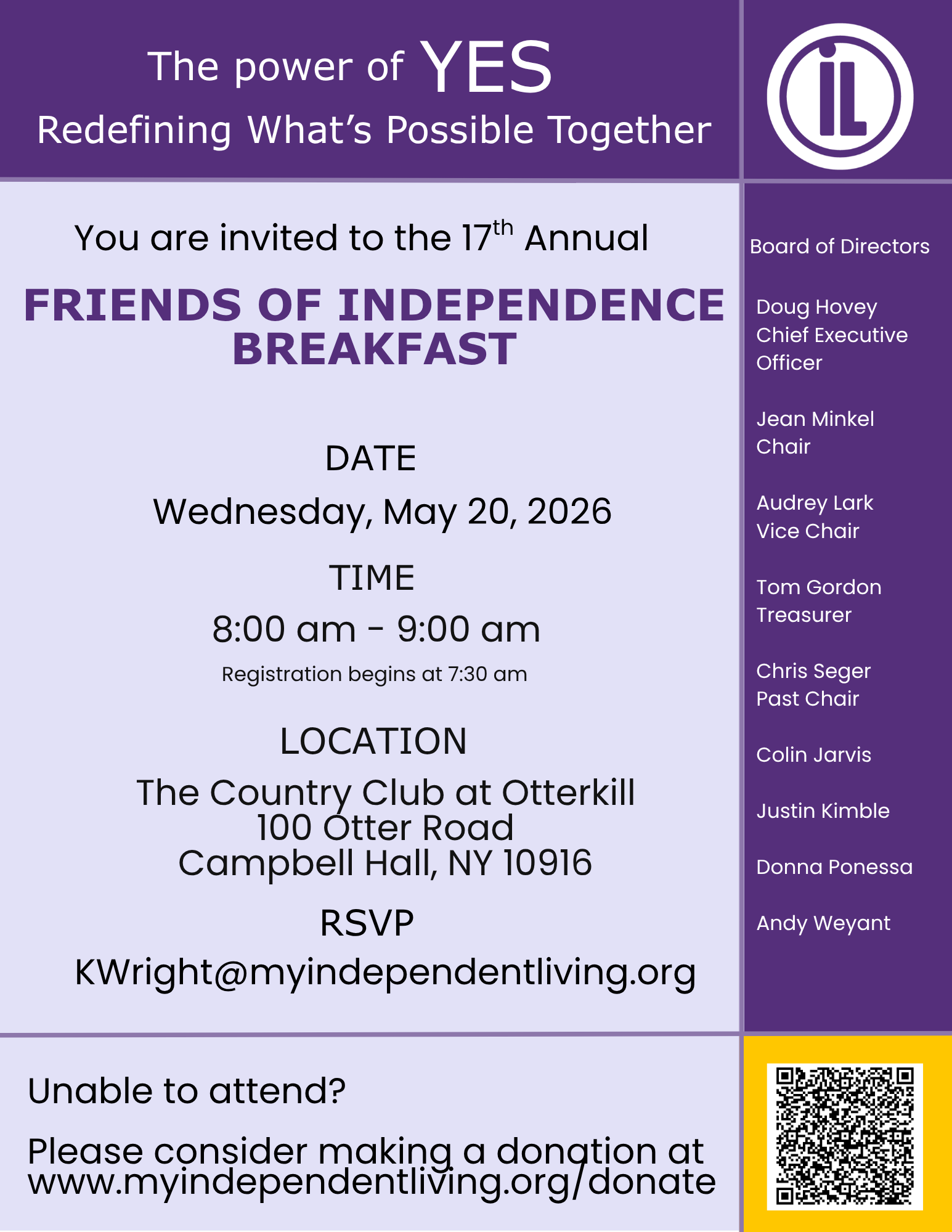 The 17th Annual Friends of Independence Breakfast image