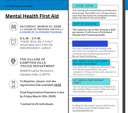 Community Mental Health First Aid Training image