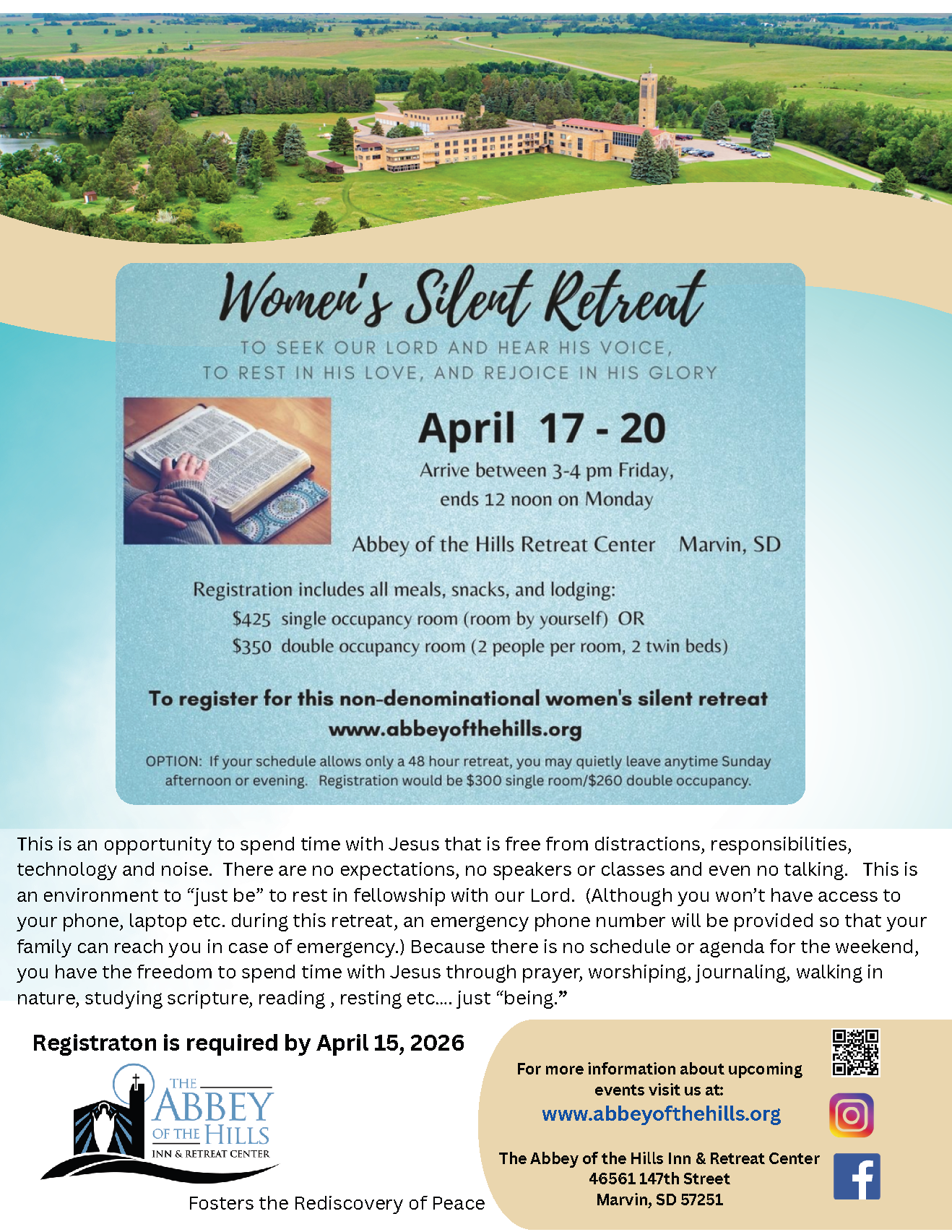 Women's Silent Retreat April 17-20 image