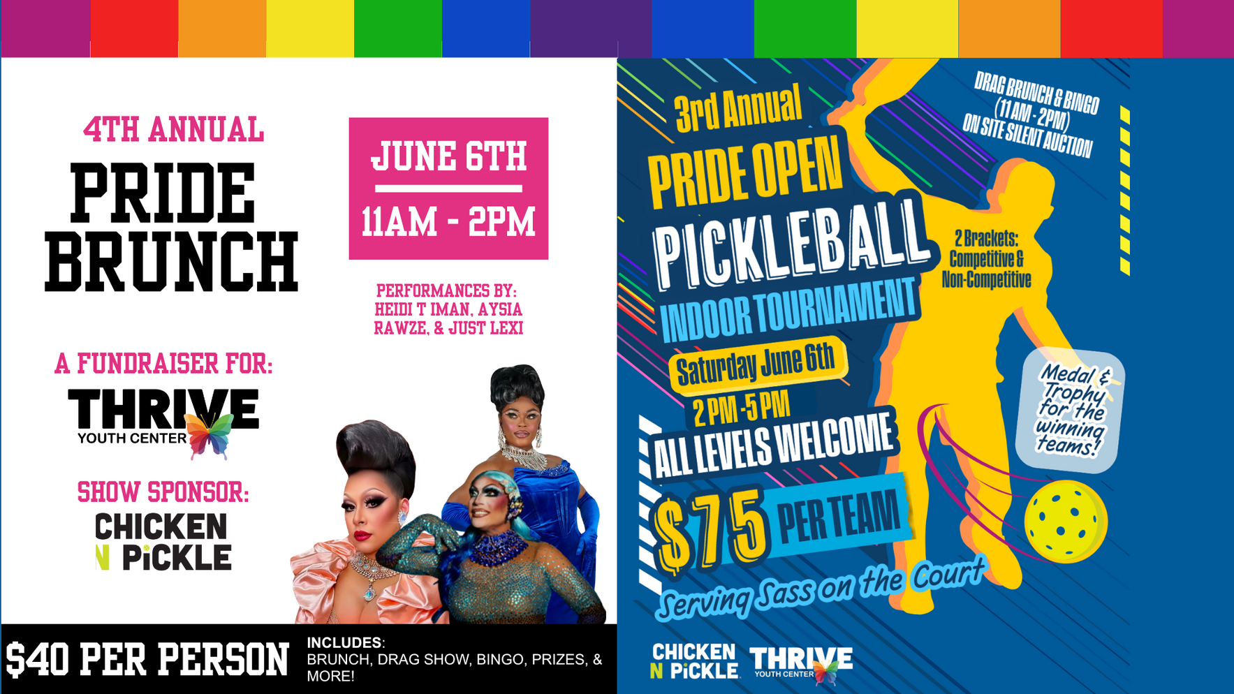 4th Annual Pride Brunch & Pickleball Tournament at Chicken N Pickle image