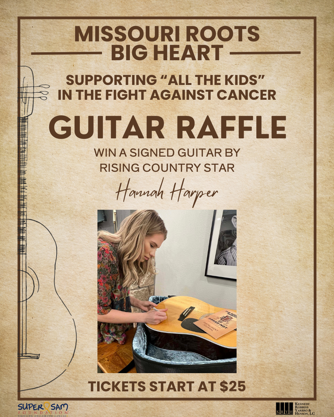 Hannah Harper Autographed Guitar Raffle for SSF  image