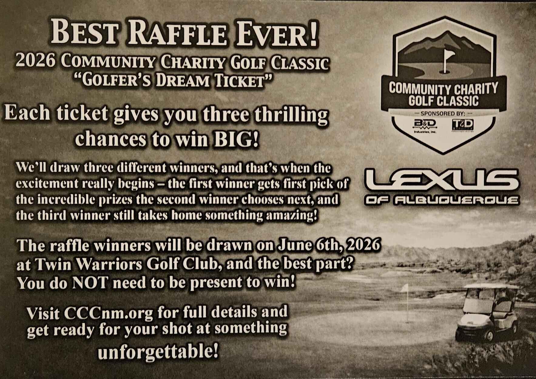 Community Charity Golf Classic Raffle Tickets, Tee Box Signs & Sponsorships image