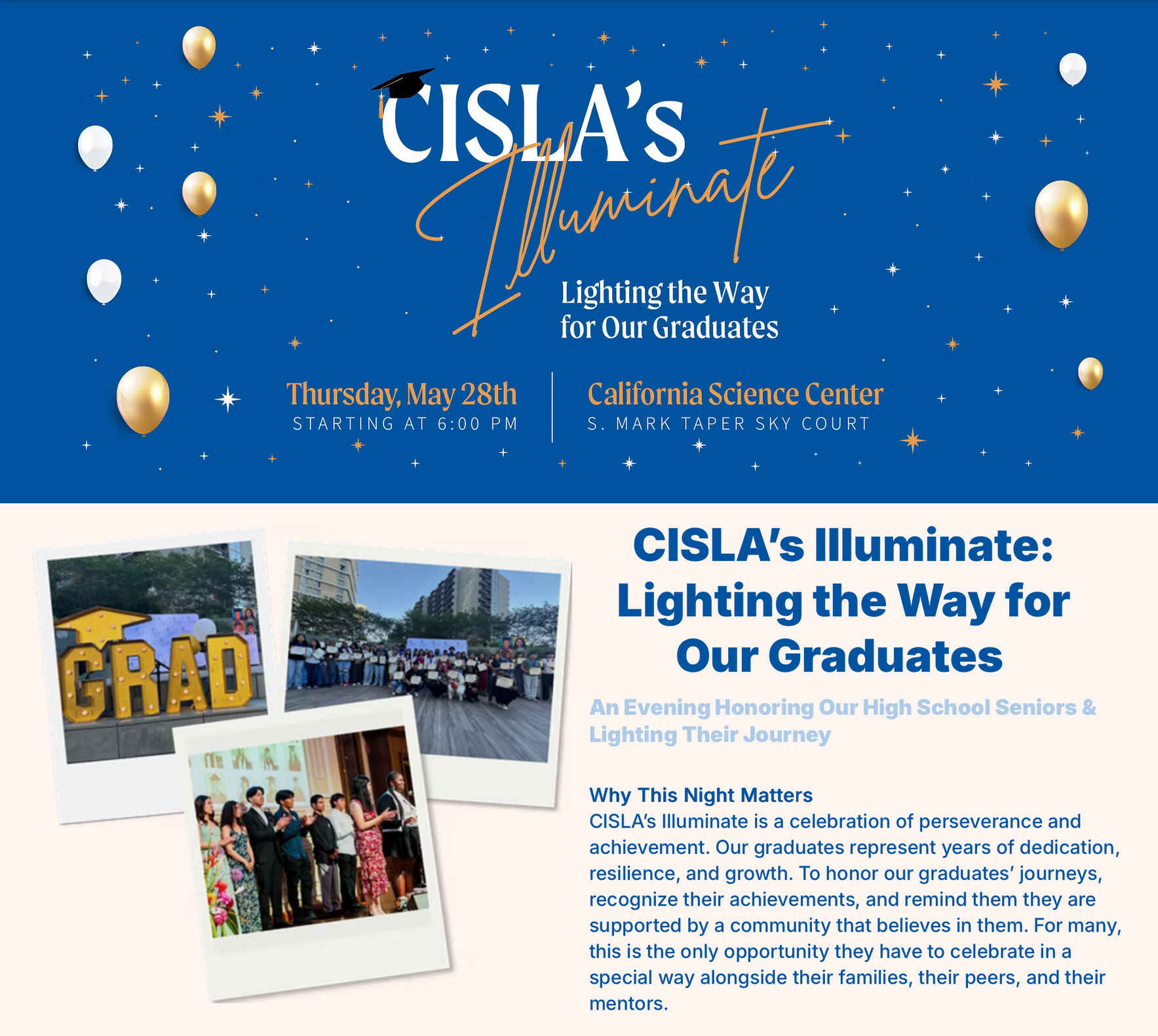 CISLA’s Illuminate: Lighting the Way for Our Graduates image
